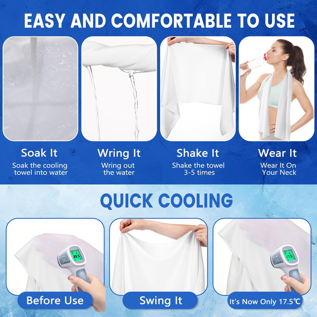 Hosuly 1000 Pack Cooling Towels Bulk 40 x 12 Inch Large Chilly Breathable Sweat Sports Cold Towels Sublimation Microfiber Ice Neck Rag for Hot Weather Workout Gym Team Gift (Dark Blue)