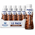 High Protein Chocolate Nutrition Shake - 30g Protein Per Botle |12 Pack (11.5 Fl Oz) Only 2g Sugar &150 Calories| Enriched With 8 Naturally Occouring Vitamins &Minerals | Ready-to-Drink Meal Replacement BY MAJUU CONNECT
