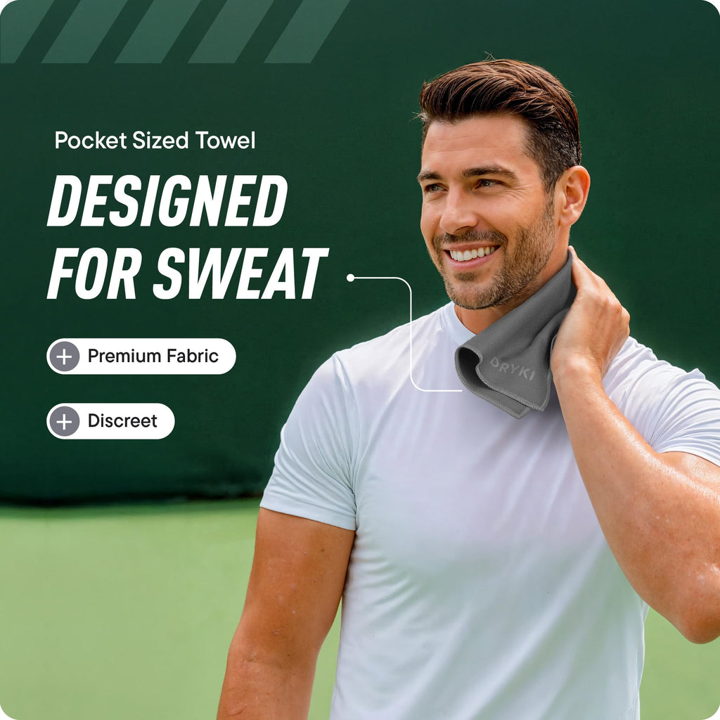 DRYKI Pocket-Sized Sweat Towels - The Original Sweat Absorbing Handkerchiefs - Quick-Dry Microfiber Sweat Rags for Face, Hands, & Body - Men & Women - Gym, Sports, and Work (Desert: 5 Pack)