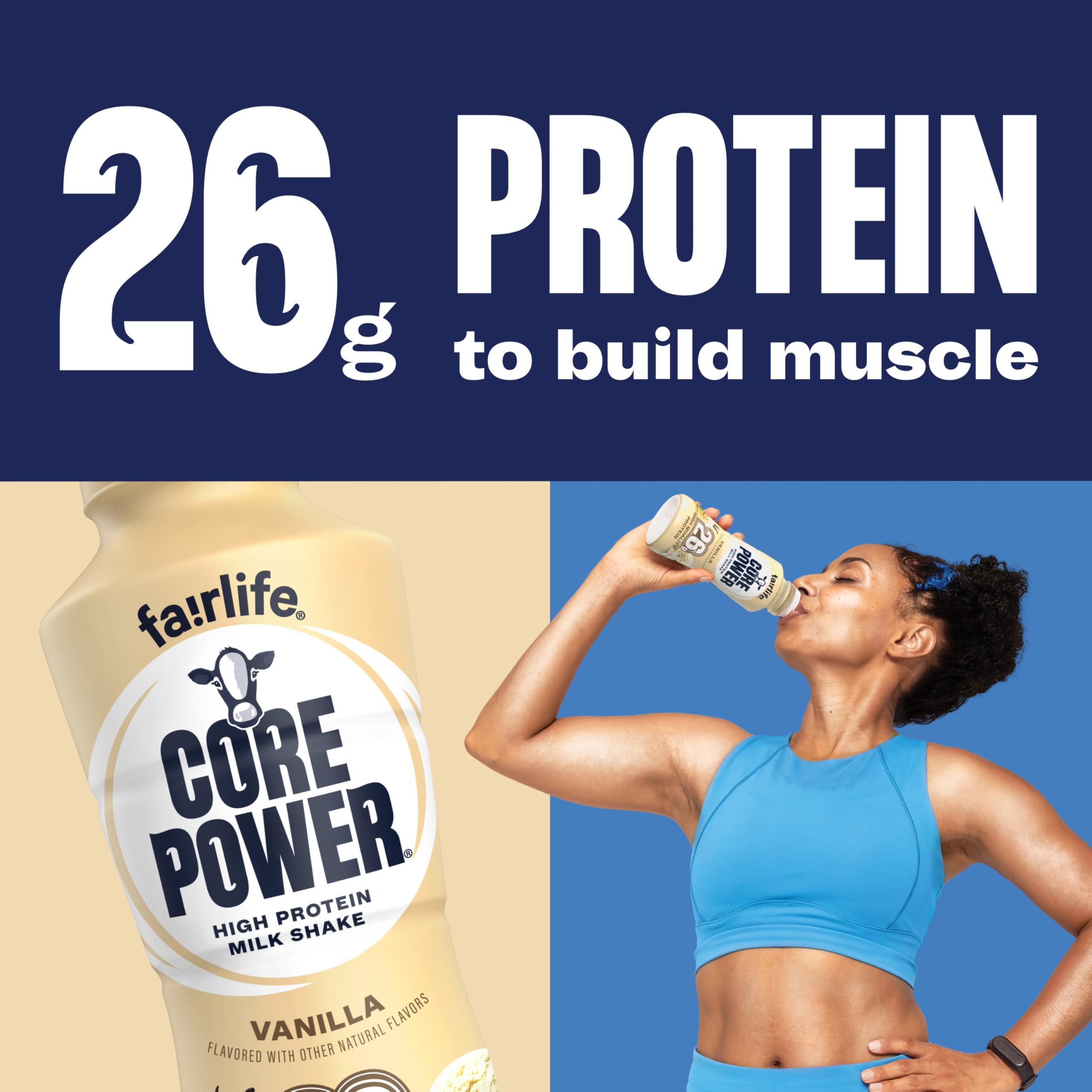 Core Power Protein Shake, Chocolate, 26g Bottle, 14oz, 12 Pack