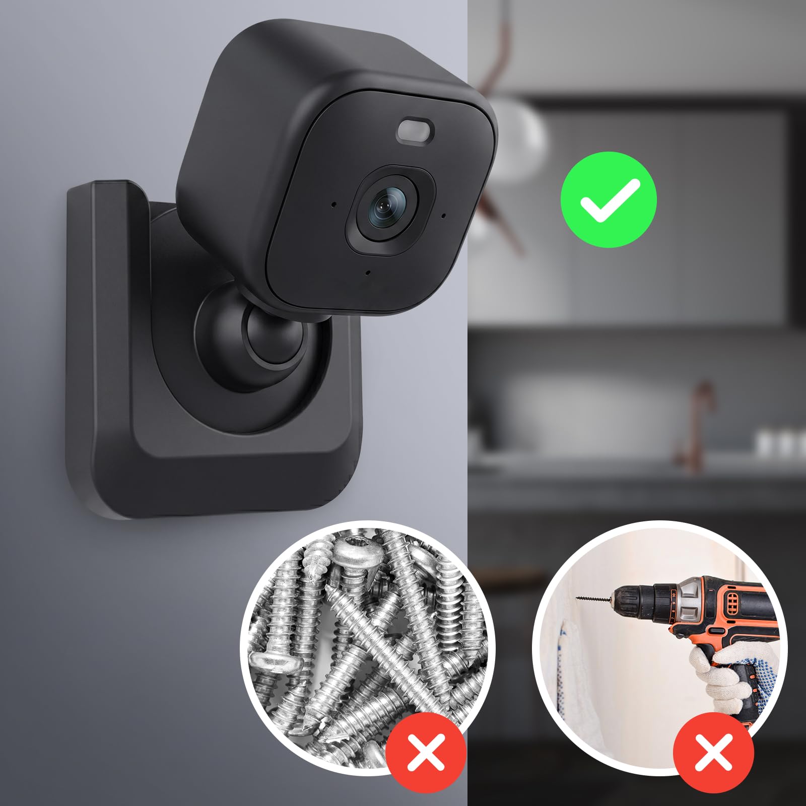 Blink Mini 2 Camera Adhesive Wall Mount Bracket, Strong Adhesive Durable Camera Mount Stand for Blink Mini Indoor Camera, No Drill, No Screws, Decorate Damage-Free, Easy to Install (2 Pack)