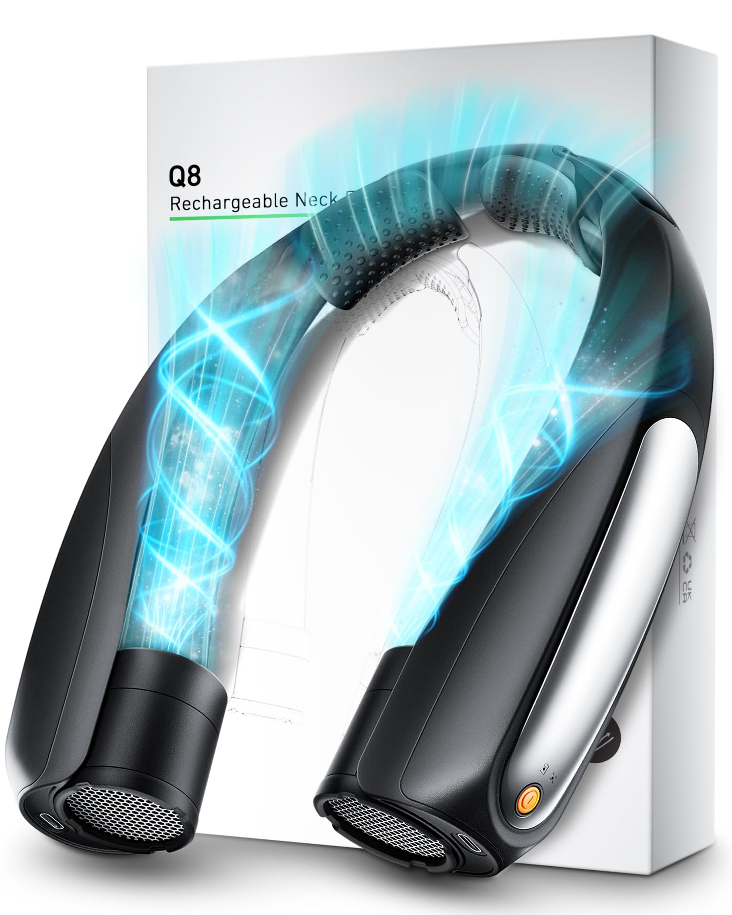 Portable Neck Fan, Hands-Free, 6 Speeds, 6000 mAh Battery, 360° Cooling Wearable Personal Fan, Rechargeable, Gifts for Women Men, Suitable for Indoor, Outdoor, Travel