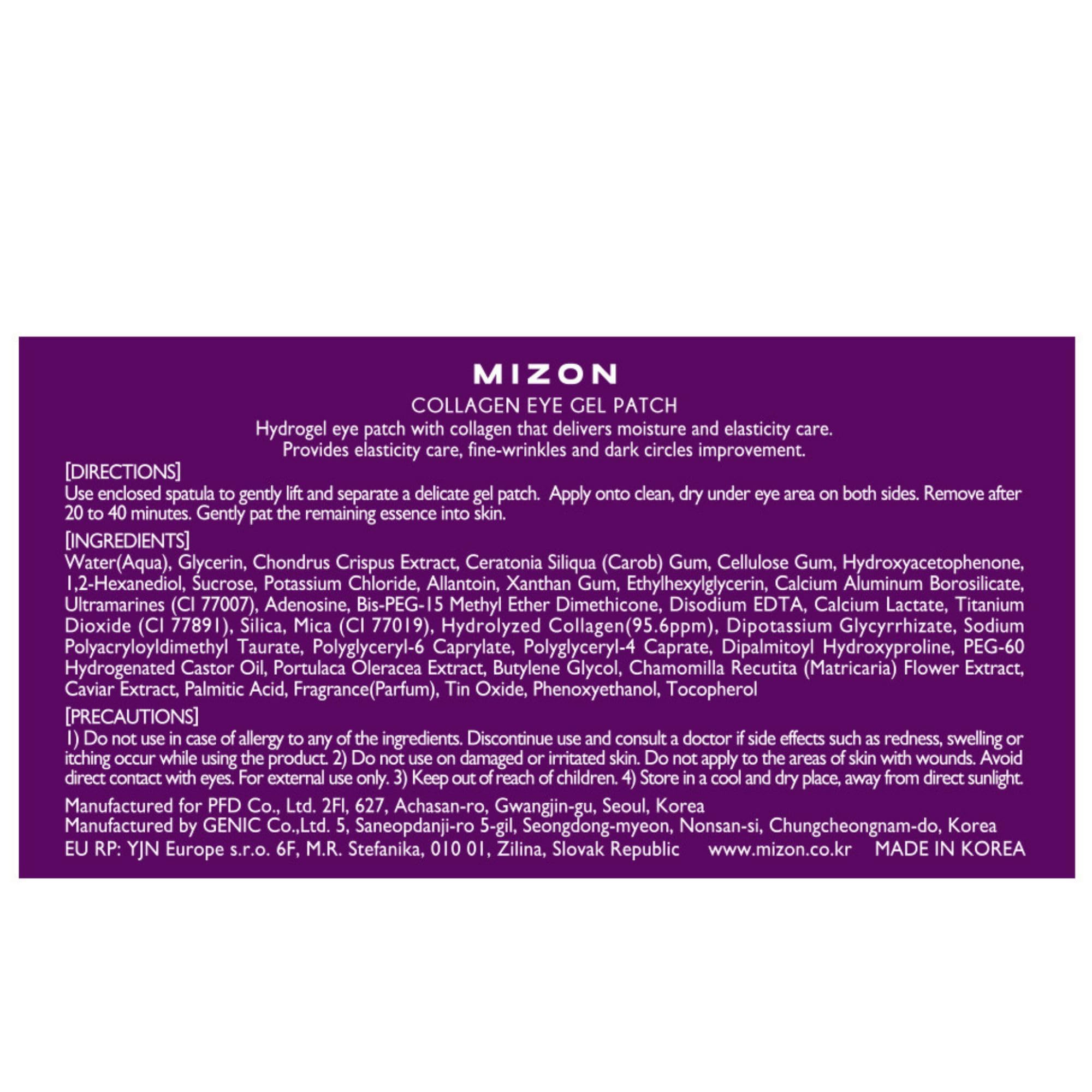 MIZON Under Eye Patches for Puffy Eyes & Dark Circles, 24K Gold & Snail Mucin, 60 Pcs – Anti-Wrinkle Collagen & Peptide Formula – Moisturizing Korean Eye Mask for Elasticity