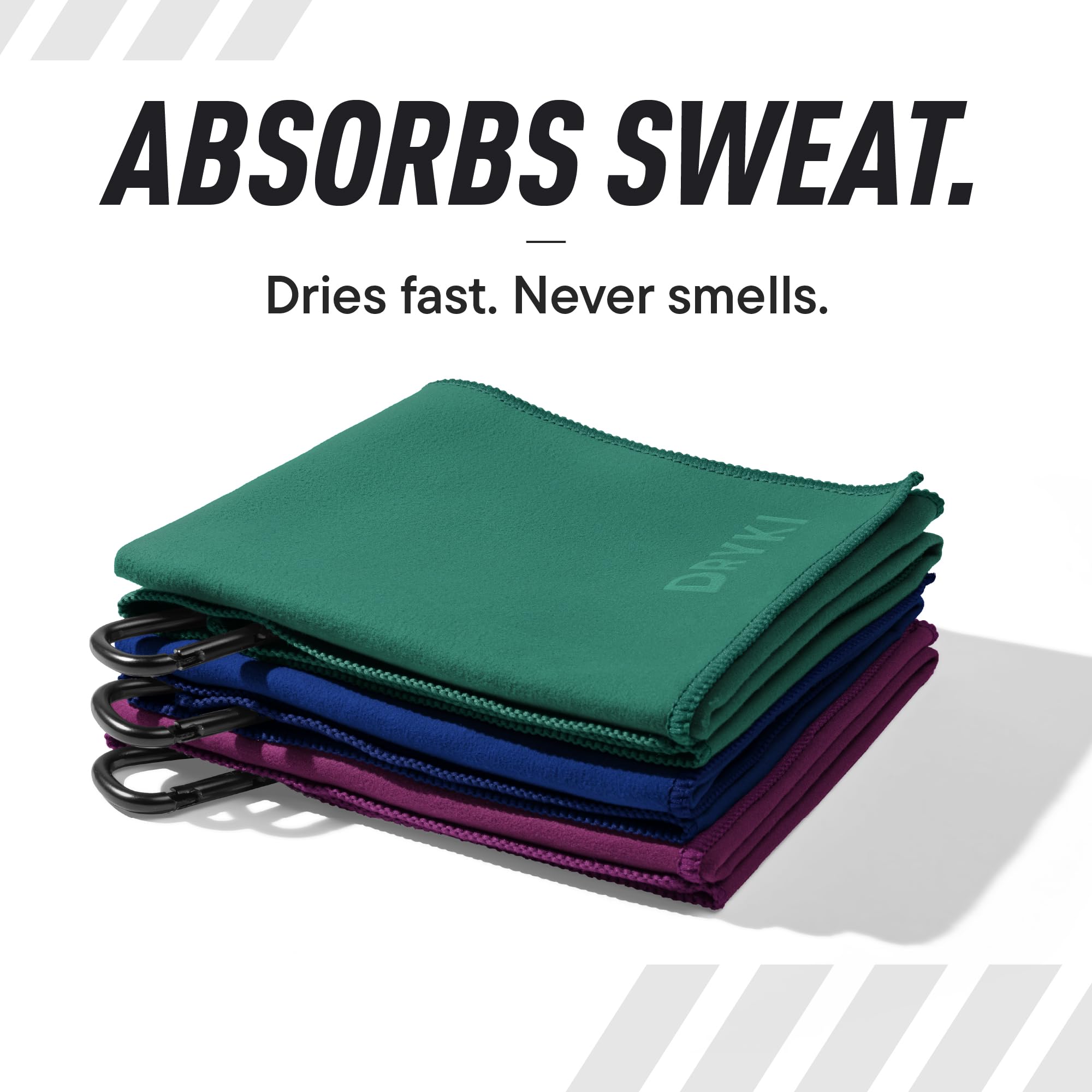DRYKI Pocket-Sized Sweat Towels - The Original Sweat Absorbing Handkerchiefs - Quick-Dry Microfiber Sweat Rags for Face, Hands, & Body - Men & Women - Gym, Sports, and Work (Desert: 5 Pack)