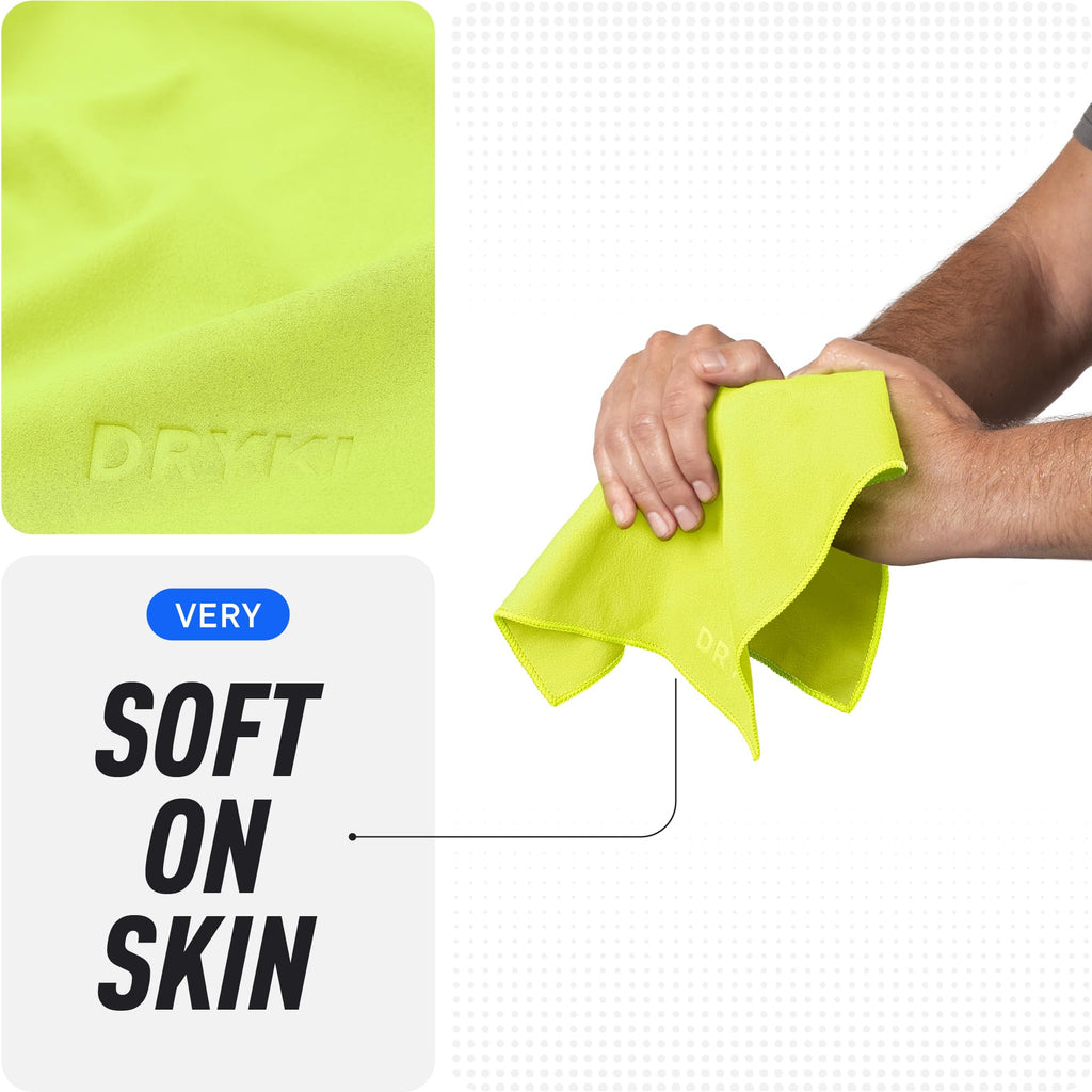 DRYKI Pocket-Sized Sweat Towels - The Original Sweat Absorbing Handkerchiefs - Quick-Dry Microfiber Sweat Rags for Face, Hands, & Body - Men & Women - Gym, Sports, and Work (Desert: 5 Pack)