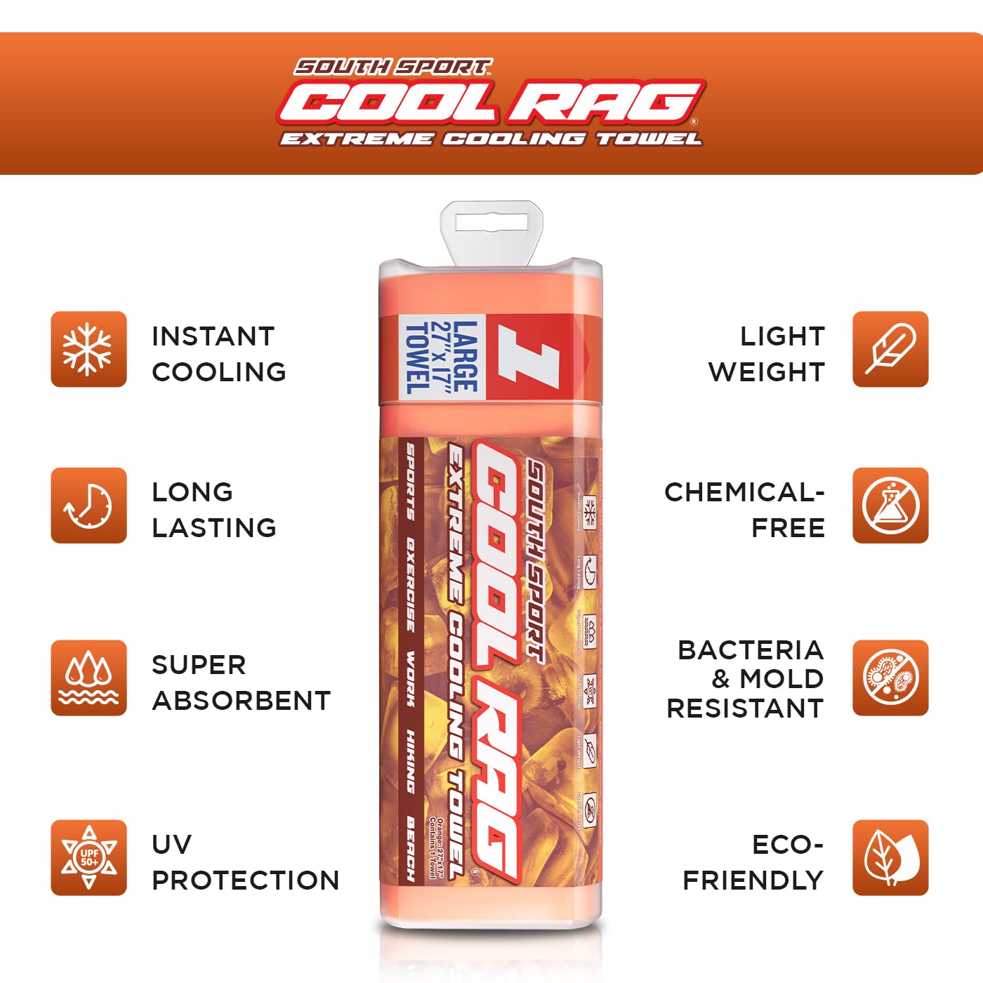 Cool Cool RAG Extreme Cooling Towel for Heat Relief - PVA Cooling Towel for Workout, Gym, Running and for Other Outdoor Sports - Cooling Rag for Neck - Cool Towel for Quick Cooling