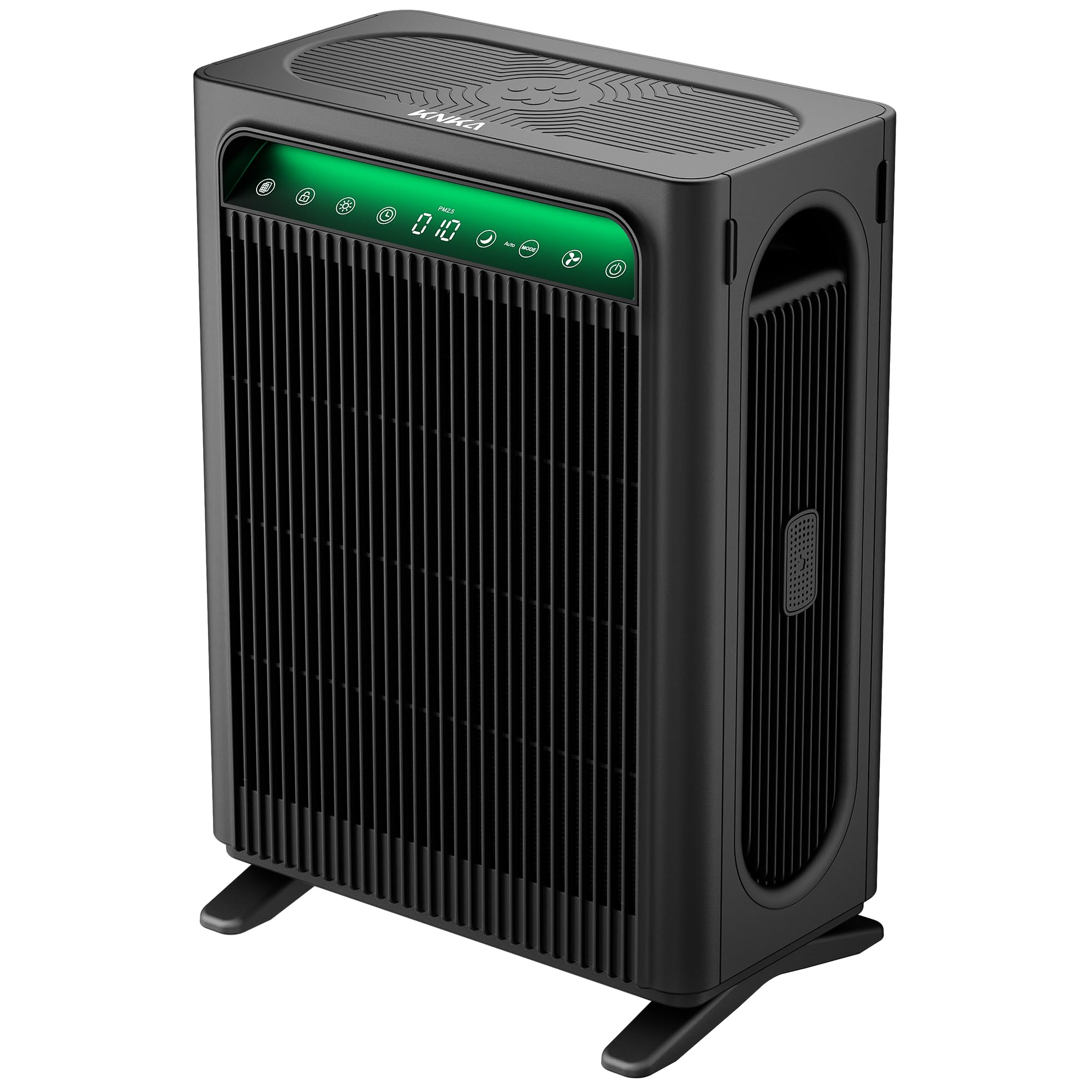 KNKA Air Purifier for Home Bedroom Large Room Up to 1,695 Ft² in 1 Hr, HEPA Sleep Mode Air Cleaner with Washable Pre-Filter, AHAM VERIFIDE, AQI Display, Pet Mode for Pets, Dust, Pollen, APH4000, Black