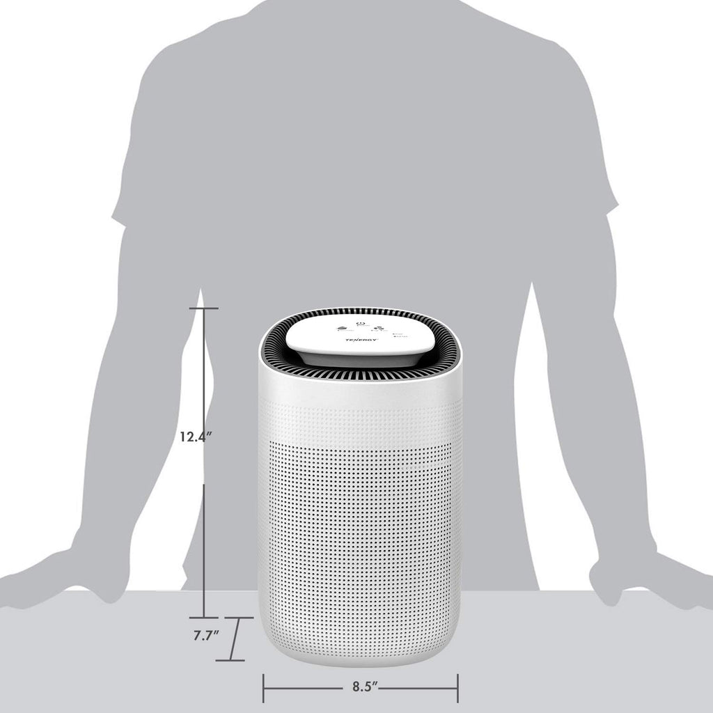 Tenergy Sorbi 1000ml Air Dehumidifier w/Purifying Function, True HEPA Filter, Auto Shutoff, Touch Control Adjustable Air Speed, Ultra-Quiet, Ideal for Closets & Bathrooms
