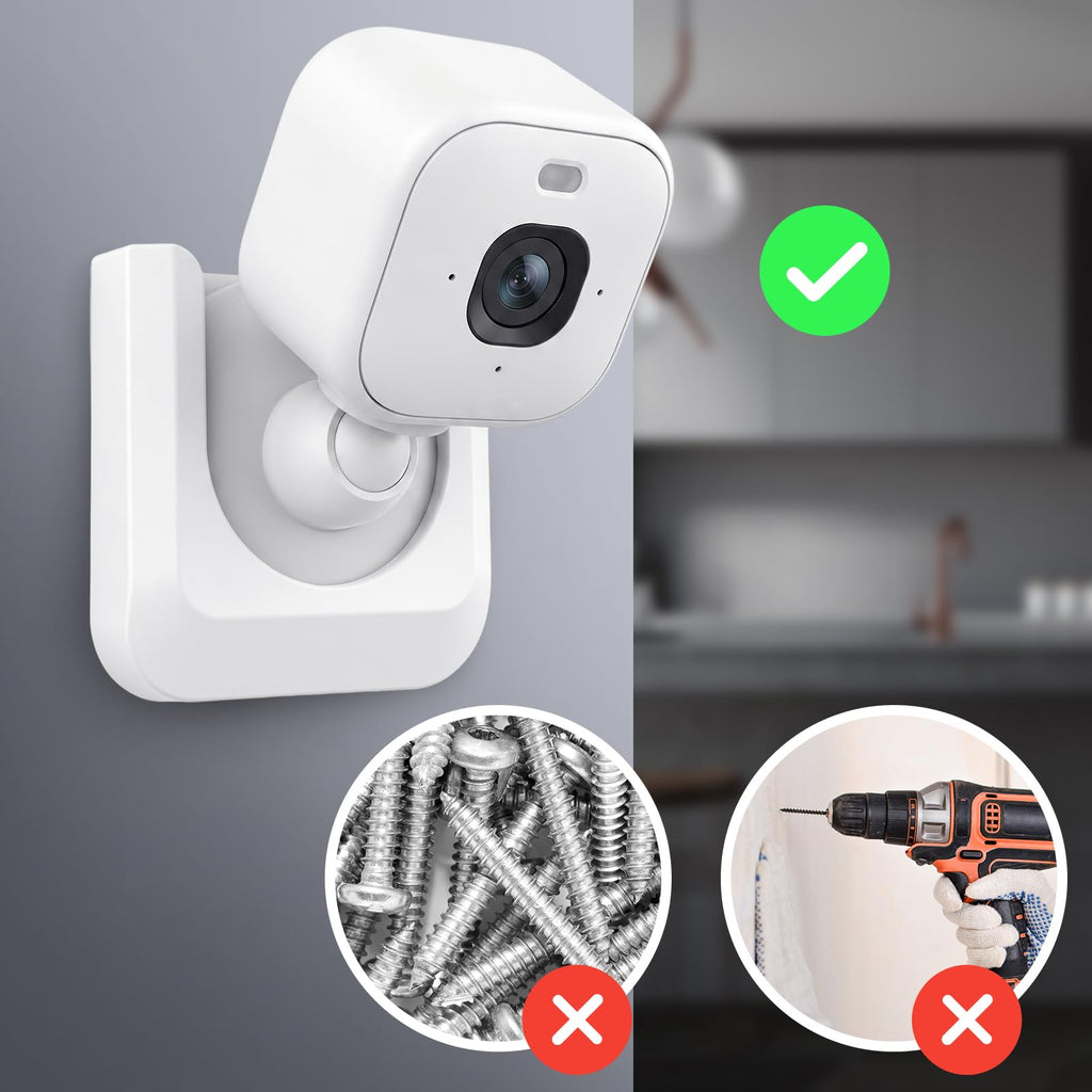 Blink Mini 2 Camera Adhesive Wall Mount Bracket, Strong Adhesive Durable Camera Mount Stand for Blink Mini Indoor Camera, No Drill, No Screws, Decorate Damage-Free, Easy to Install (2 Pack)