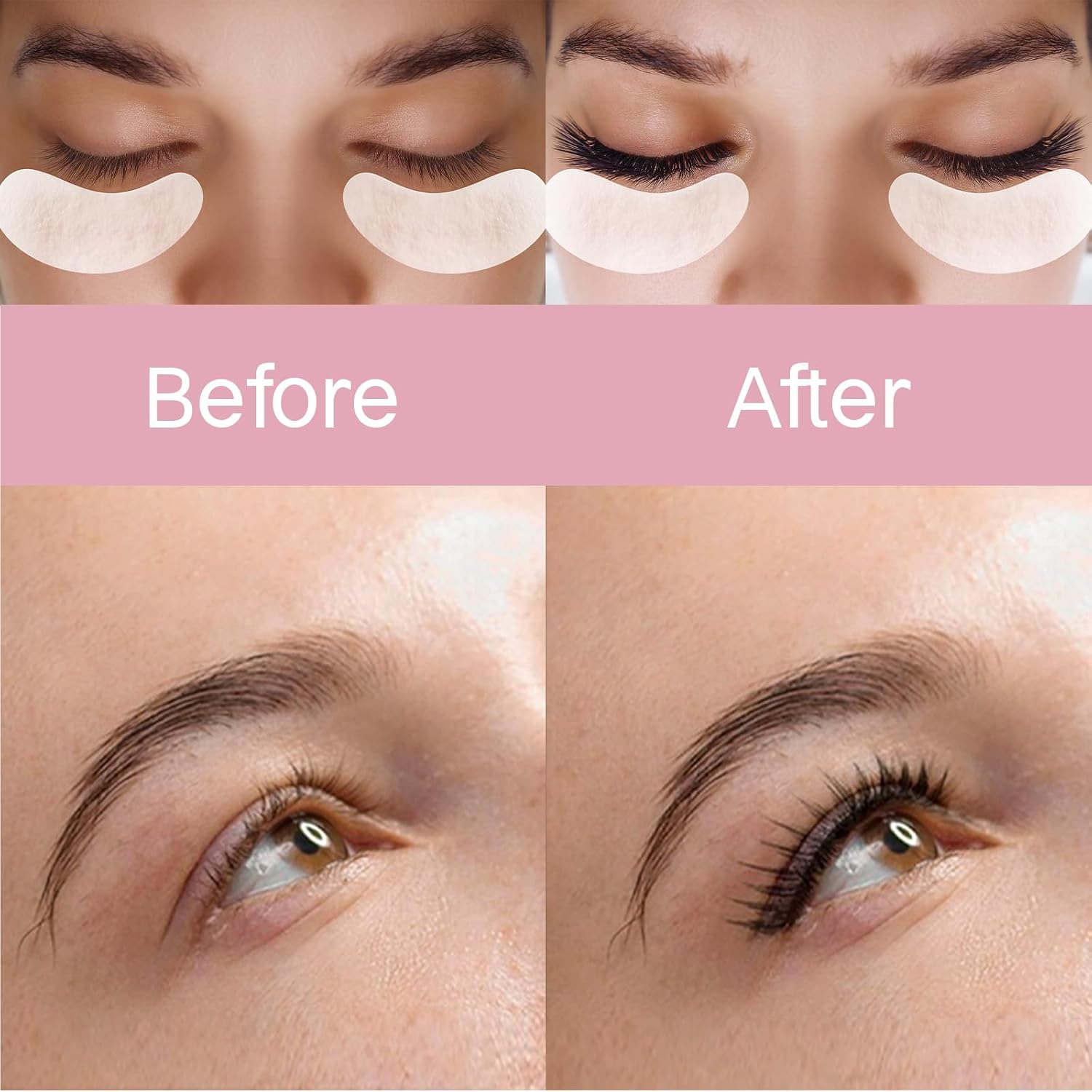 Vaincre 120 Pairs Hydrogel Under Eye Patches, Gel Eye Pads Lash Extensions, Lint Free Eyelash Lash Lift Pads for Eyelash Extension Supplies Tools