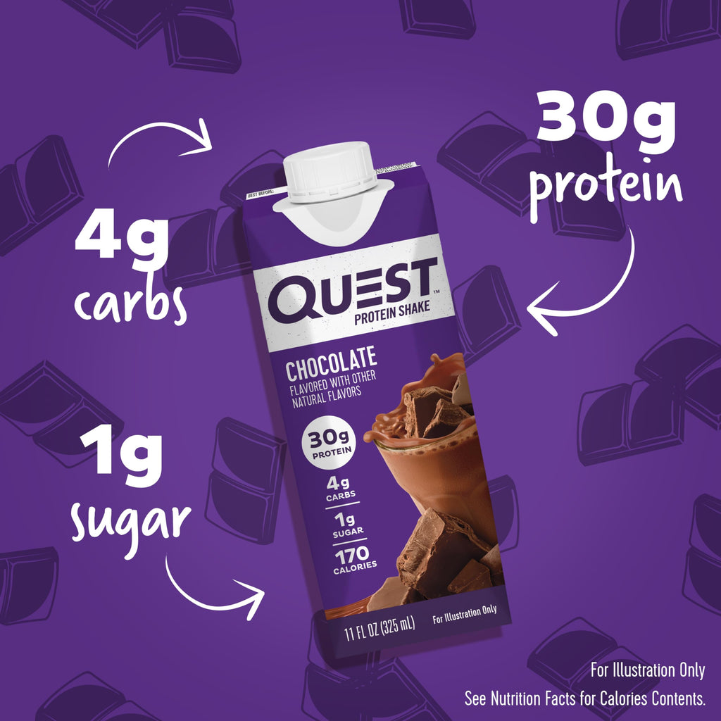 Quest Nutrition Ready to Drink Vanilla Protein Shake, 30g Protein, 3g Net Carbs, Gluten Free, Keto Friendly, 11 fl.oz 4 Count (Pack of 3)