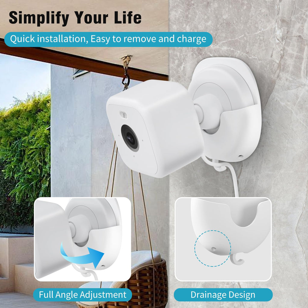 3 Pack Blink Camera No Drill No Screws Wall Mount Bracket for Blink Outdoor 4/Outdoor 2K+/Mini 2/Mini 2K+ Indoor Cameras, Strong Adhesive Mount, Damage-Free, Easy to Install