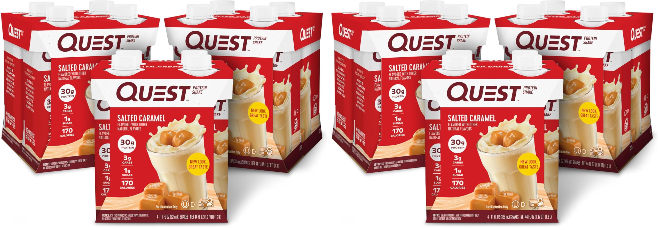 Quest Nutrition Ready to Drink Vanilla Protein Shake, 30g Protein, 3g Net Carbs, Gluten Free, Keto Friendly, 11 fl.oz 4 Count (Pack of 3)