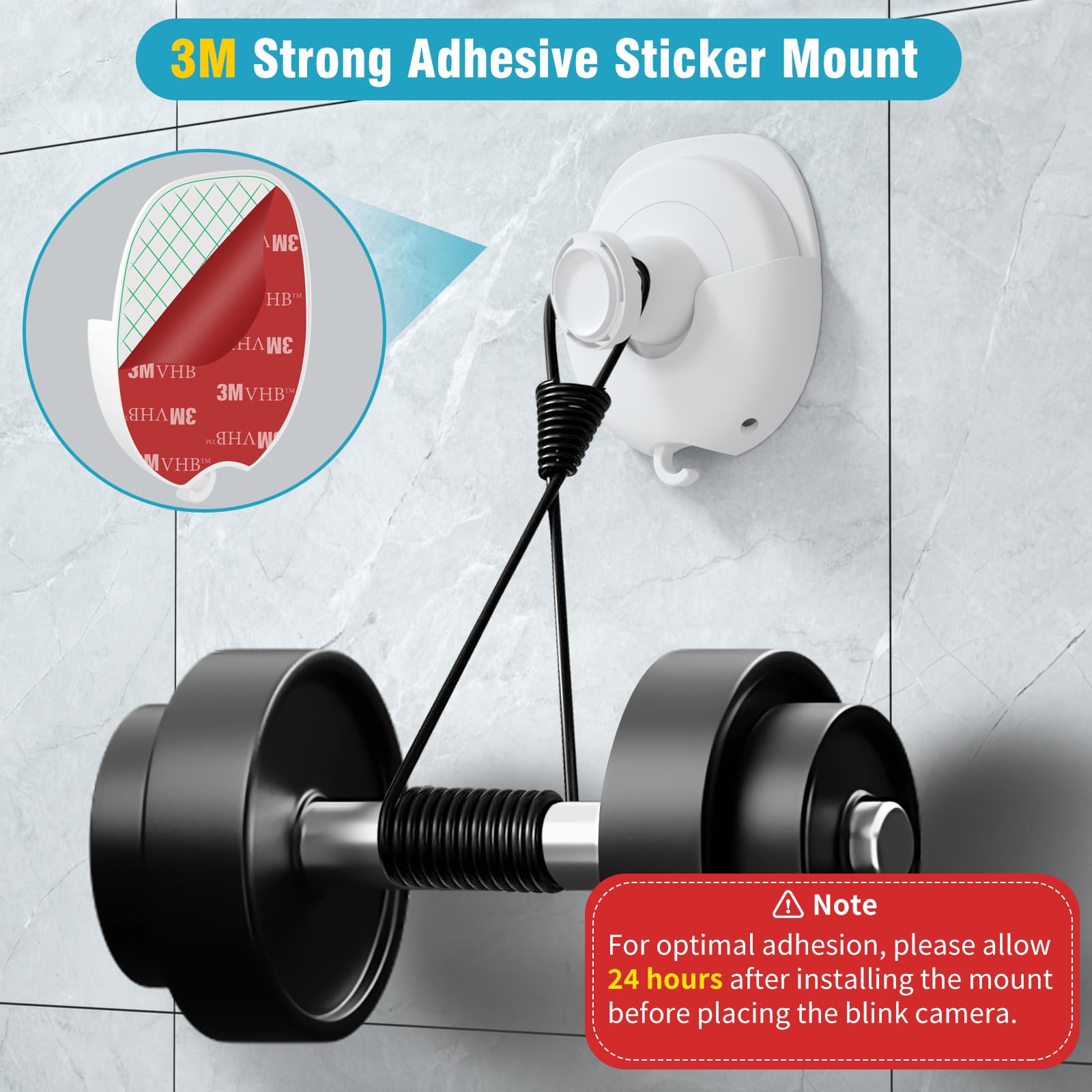 3 Pack Blink Camera No Drill No Screws Wall Mount Bracket for Blink Outdoor 4/Outdoor 2K+/Mini 2/Mini 2K+ Indoor Cameras, Strong Adhesive Mount, Damage-Free, Easy to Install