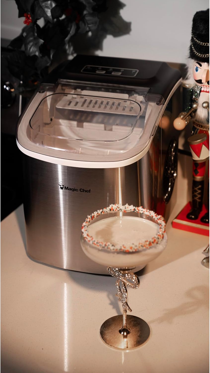 27 lb. Portable Countertop Ice Maker in Stainless