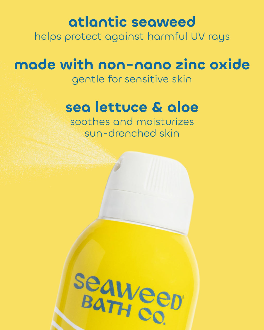 Seaweed Bath Co. Sheer Mineral Sensitive SPF 50 Broad Spectrum Sunscreen Spray - Fragrance Free, Non-Nano, Skin-Friendly Formula - 6 oz (Pack of 2)