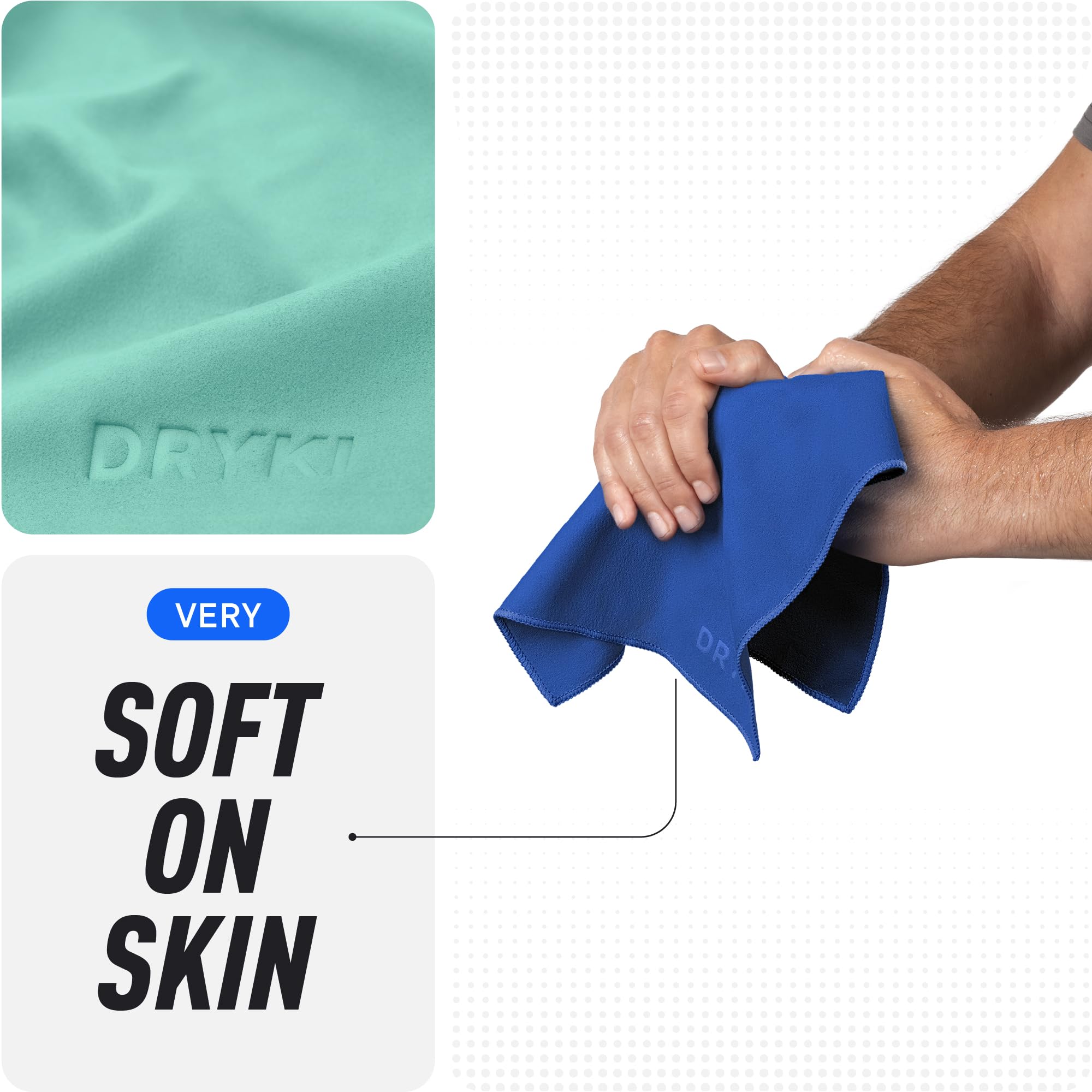 DRYKI Pocket-Sized Sweat Towels - The Original Sweat Absorbing Handkerchiefs - Quick-Dry Microfiber Sweat Rags for Face, Hands, & Body - Men & Women - Gym, Sports, and Work (Desert: 5 Pack)