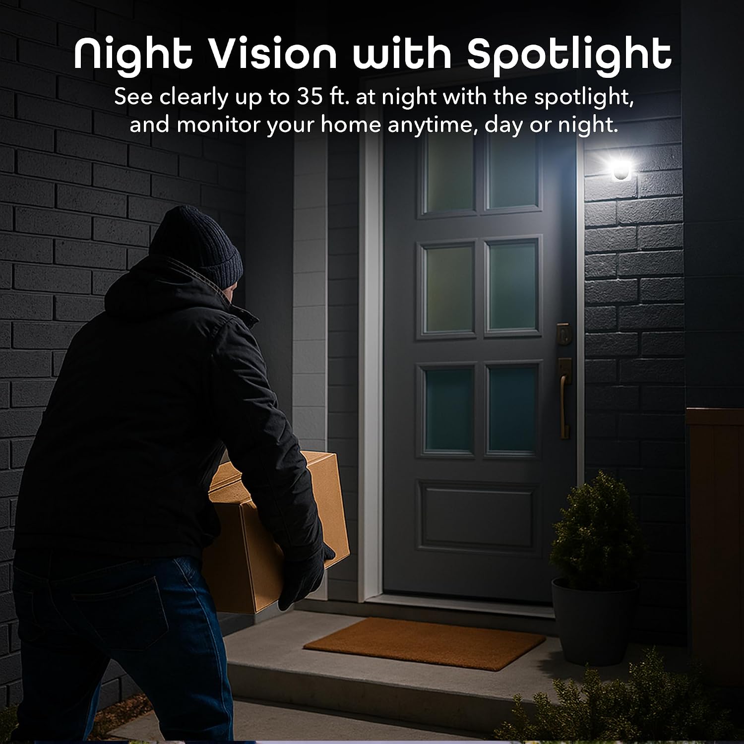 Geeni Mini 1080P Indoor/Outdoor Security Camera 2-Pack, Smart WiFi Cameras with Motion & Sound Detection, Night Vision, 2-Way Audio, Cloud & MicroSD Card Storage, Compatible with Alexa & Google