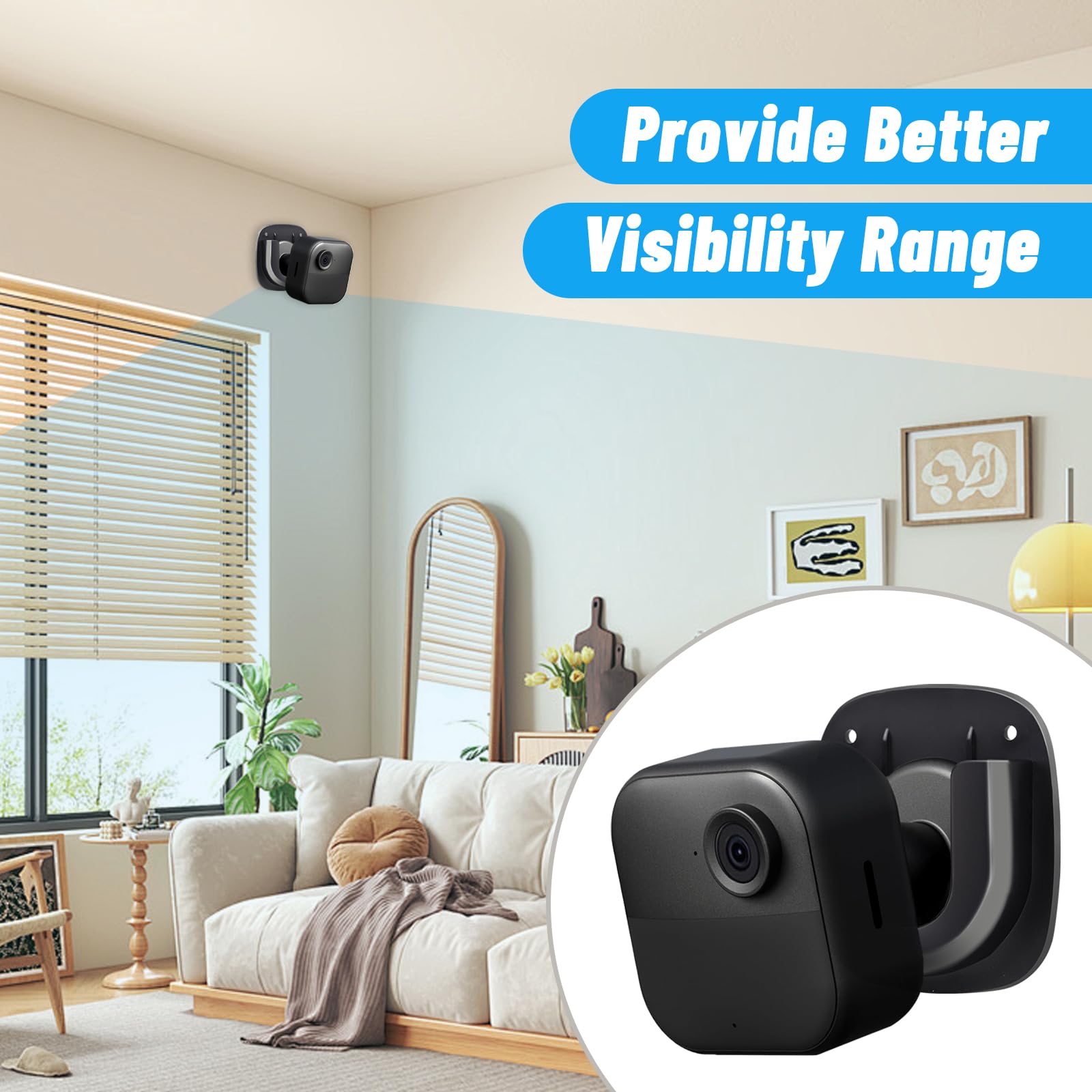 3 Pack Adhesive Wall Mount for Blink Mini/Blink Mini 2/ Blink Indoor/Blink Outdoor Cameras, No Drilling, No Screws, Easy Installation