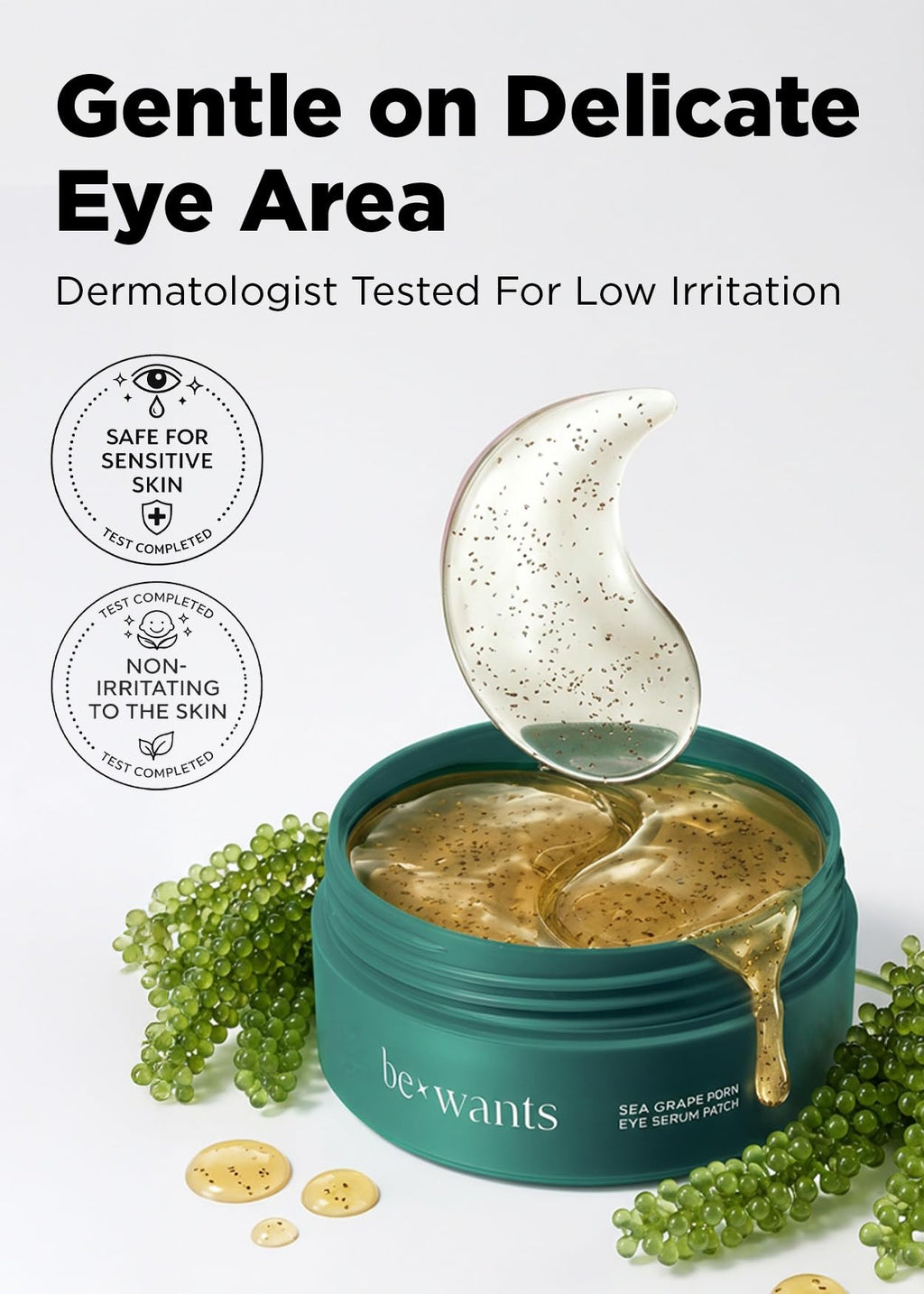 bewants Under Eye Patches for Puffy Eyes, Korean Under Eye Mask with Vegan Collagen and Hyaluronic Acid, Patches for Dark Circles and Cooling, 60 pieces
