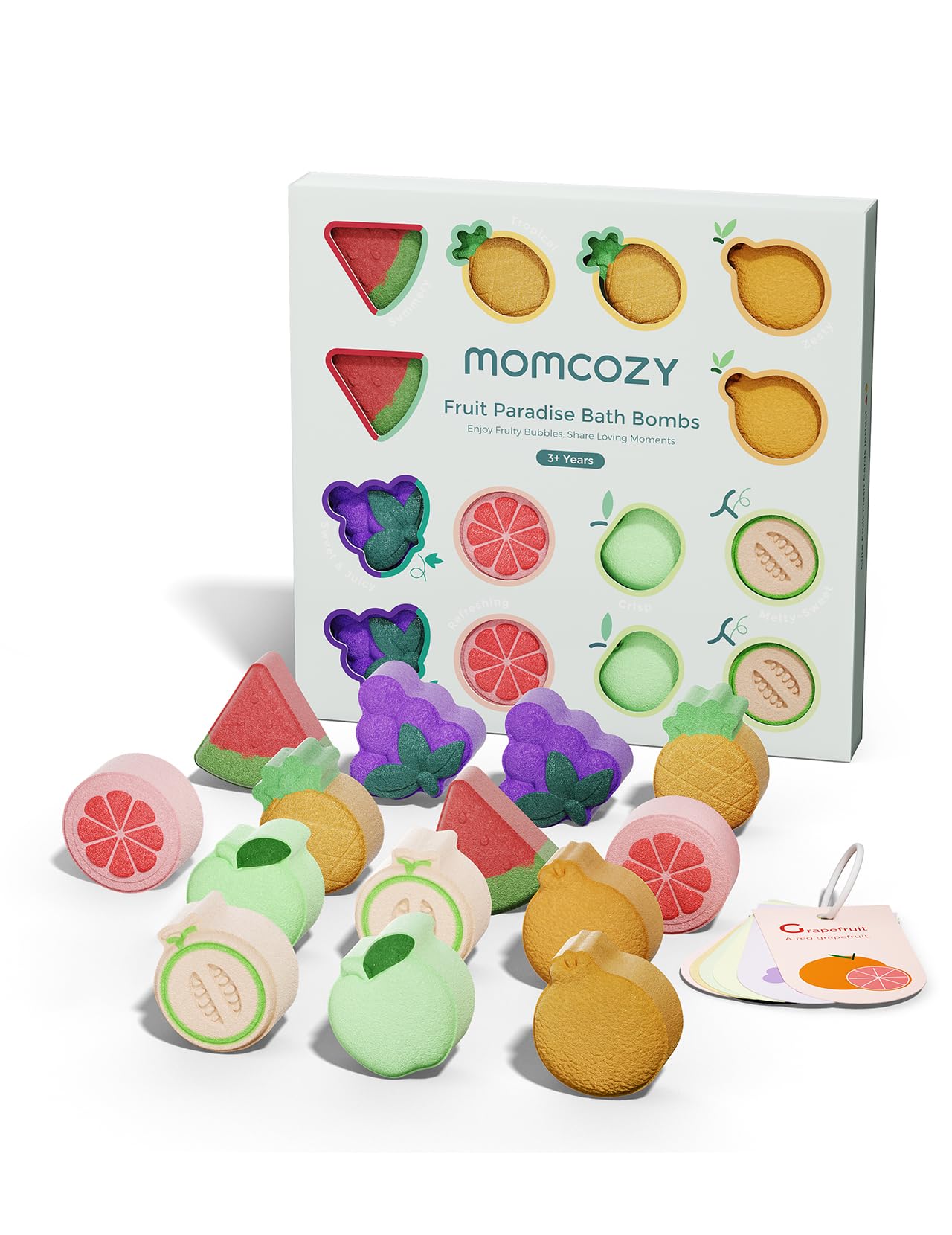 Momcozy Natural&Organic Essential Oil Bath Bombs,3 Pcs Bubble Bath Fizzy Balls with 3 Cute Shapes,Bath Bombs Gift Set for Kids Girls Boys Toddler, Ideal Gift for Birthday, Bath Bomb Kit