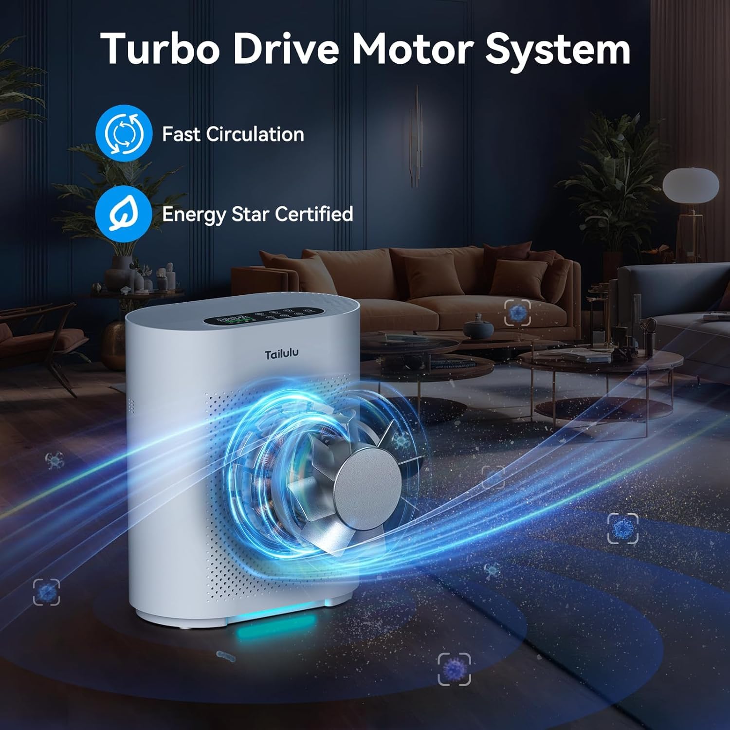 Air Purifiers for Home up to 2200 Ft² Large Room, H13 Hepa Air Purifier with PM2.5 Air Quality Monitor Display, Air Cleaner Filter Smoke, Pet Dander, Dust, Odor, Pollen for Office, Bedroom, Allergies