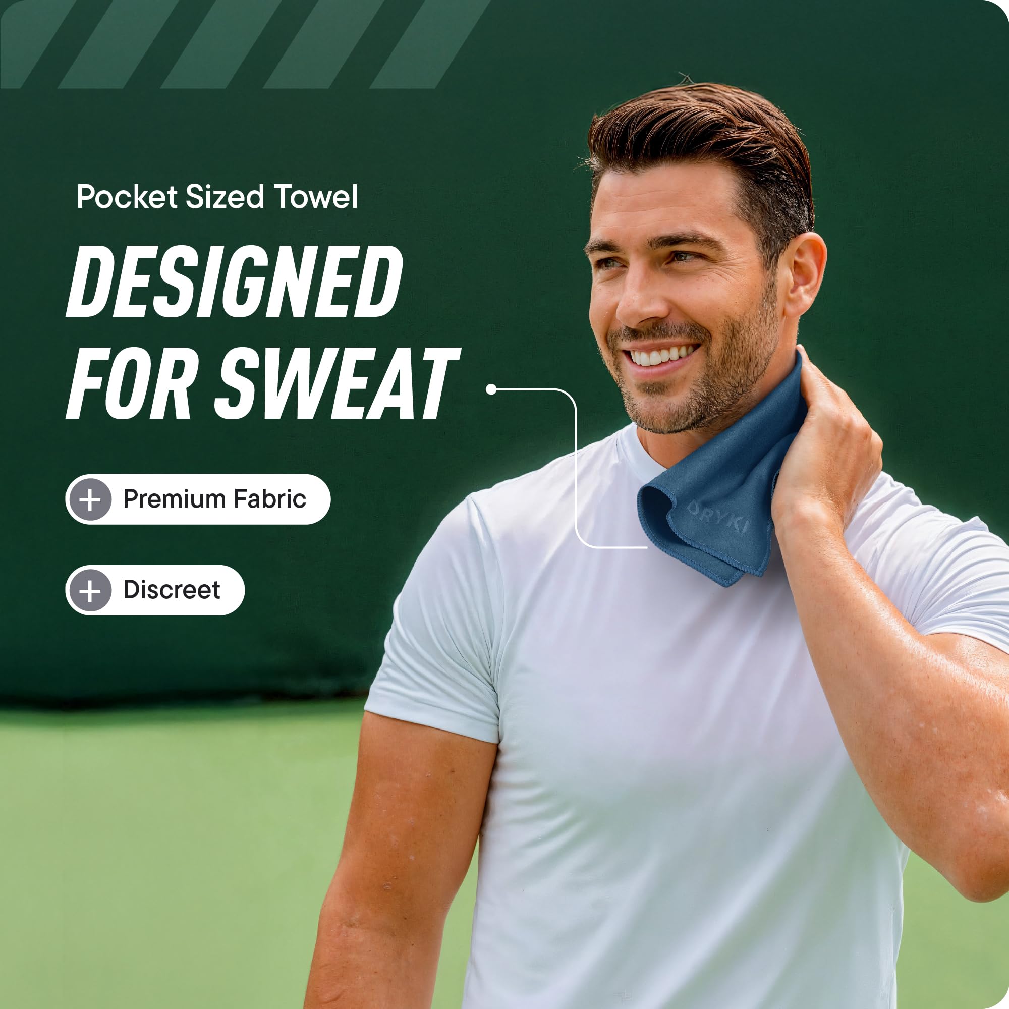 DRYKI Pocket-Sized Sweat Towels - The Original Sweat Absorbing Handkerchiefs - Quick-Dry Microfiber Sweat Rags for Face, Hands, & Body - Men & Women - Gym, Sports, and Work (Desert: 5 Pack)