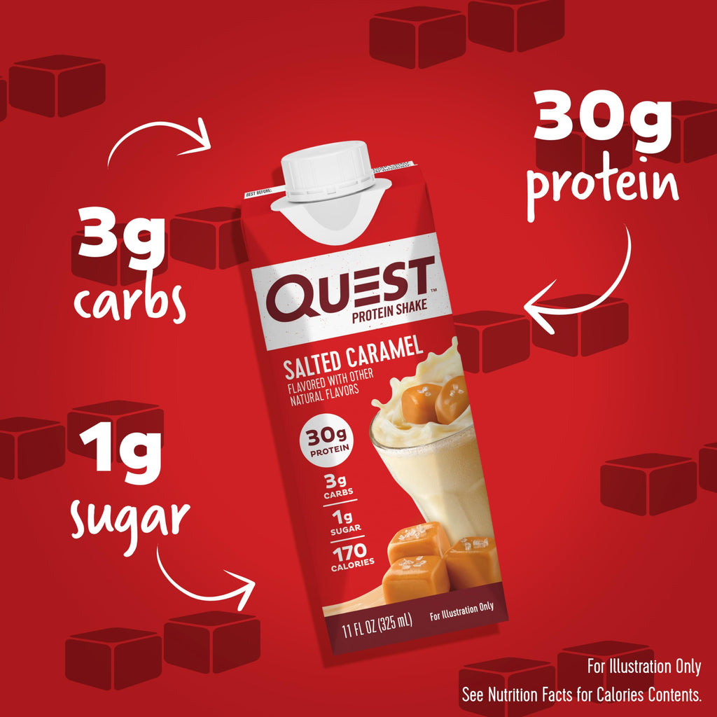 Quest Nutrition Ready to Drink Vanilla Protein Shake, 30g Protein, 3g Net Carbs, Gluten Free, Keto Friendly, 11 fl.oz 4 Count (Pack of 3)