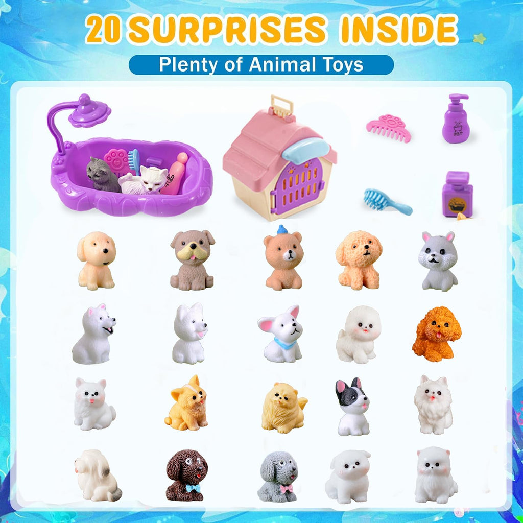 Bath Bombs for Kids with Surprise Inside for Girls Boys Toddlers, 20 Pack Organic Kids Bath Bombs with Puppy Dolls Inside, Kids Safe Handmade Bubble Bath Fizzies, Ideal Birthday Christmas Gift Set