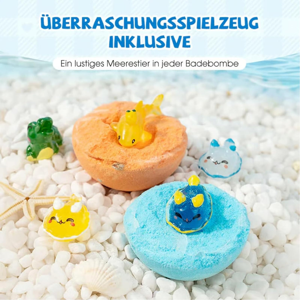 6 Pack Natural Bath Bombs with Mega Bubbles & Surprise Inside Animal Bulk Easter Basket Stuffers Organic All Natural Bath Bombs Gift Set Skin-Friendly Bathing Bath Fun Magic Bath Bombs Birthday Gift