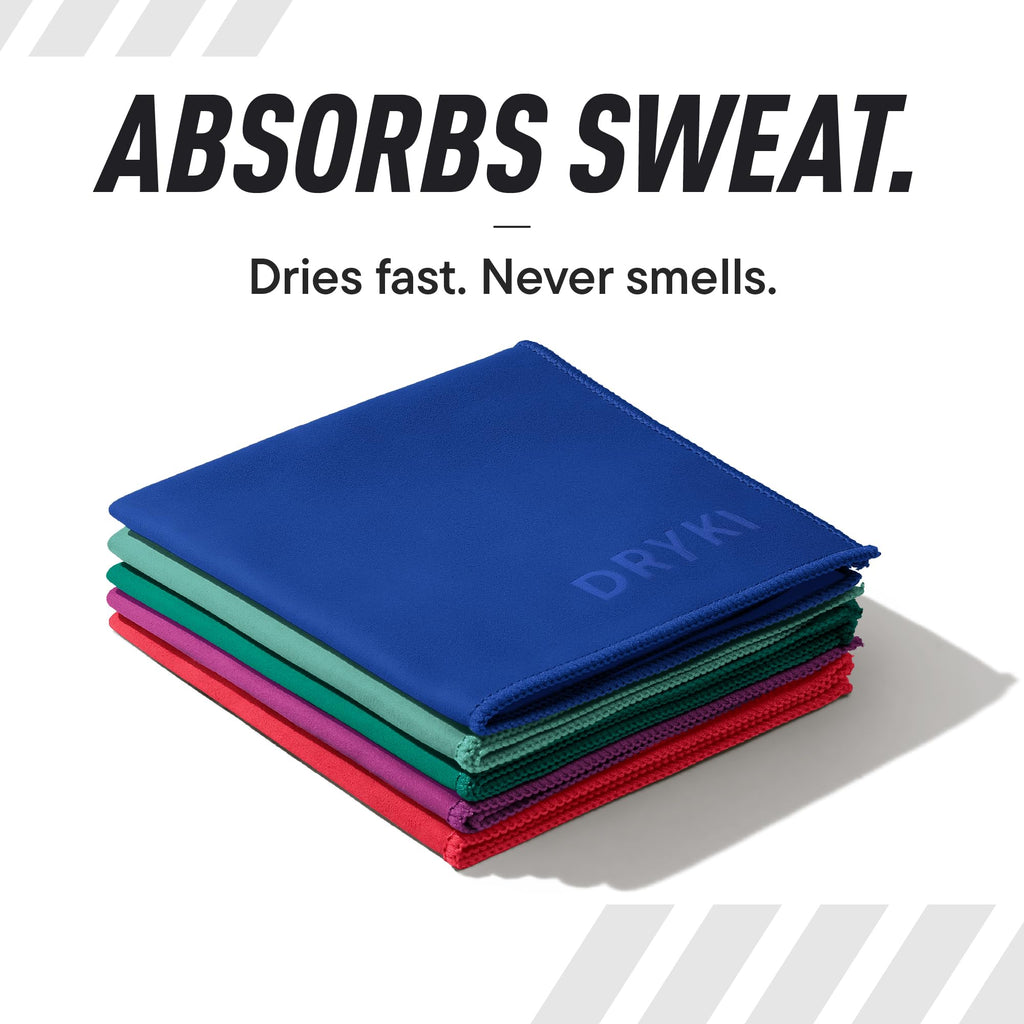 DRYKI Pocket-Sized Sweat Towels - The Original Sweat Absorbing Handkerchiefs - Quick-Dry Microfiber Sweat Rags for Face, Hands, & Body - Men & Women - Gym, Sports, and Work (Desert: 5 Pack)