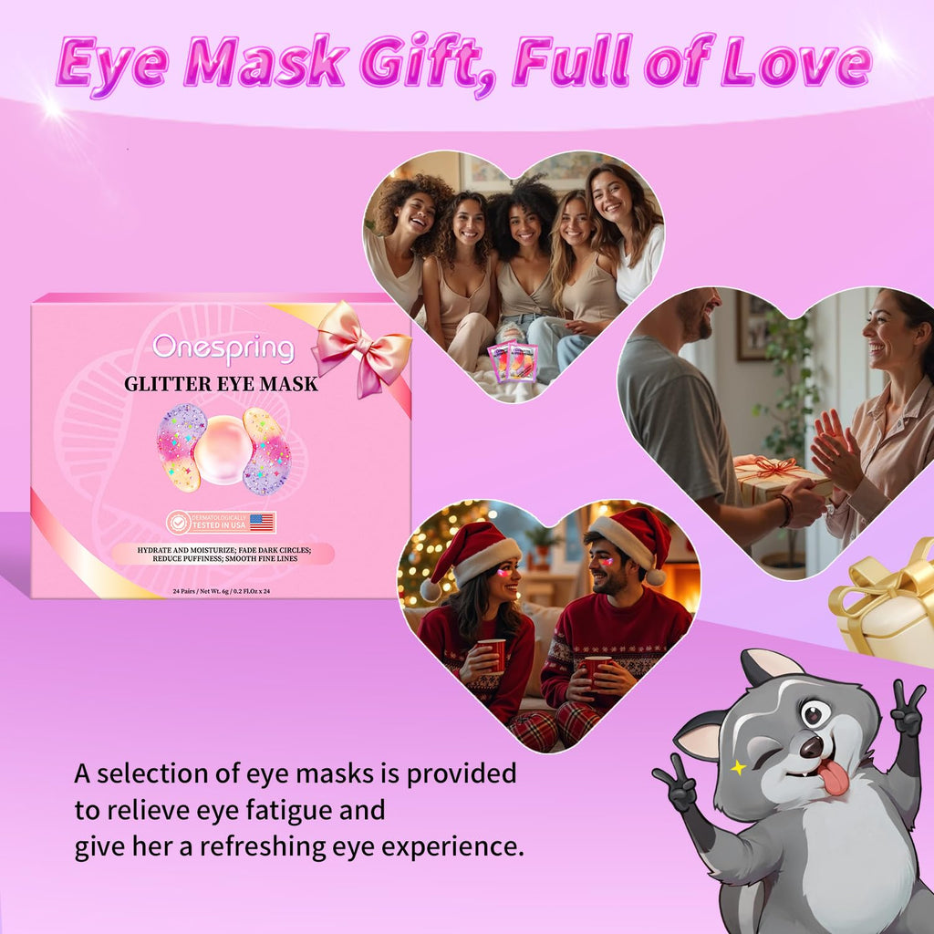 Onespring Eye Masks, Under Eye Patches for Puffiness, Retinol Collagen Eye Gel Pads, Reduce Wrinkles, Eye Bags & Dark circles - Face Mask Skincare, Anti Aging & Moisturizer, 24 Pairs