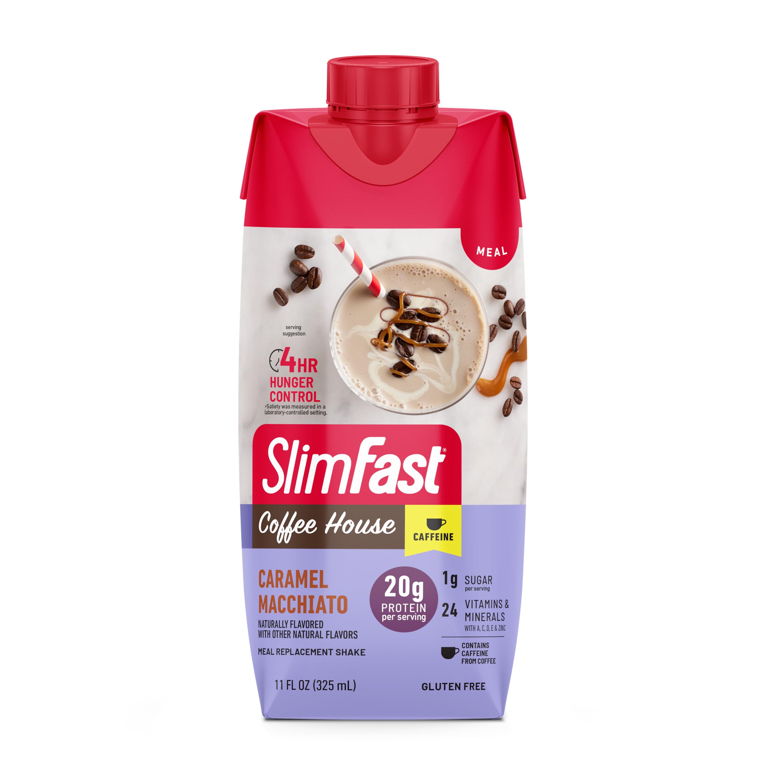 SlimFast Protein Shake, Vanilla- 20g Protein, Meal Replacement Shake Ready to Drink, High Protein with Low Carb and Low Sugar, 24 Vitamins and Minerals, 12 Count (Pack of 1) (Packaging May Vary)