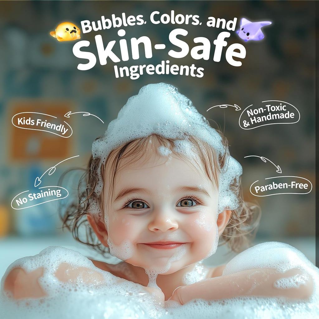 Bath Bombs for Kids with Surprise Inside – 24 Pack Handmade Bath Bombs with Glow-in-the-Dark Land & Sea Toys, Fizzy Bath Salt Balls, Birthday Party Favors for Boys and Girls