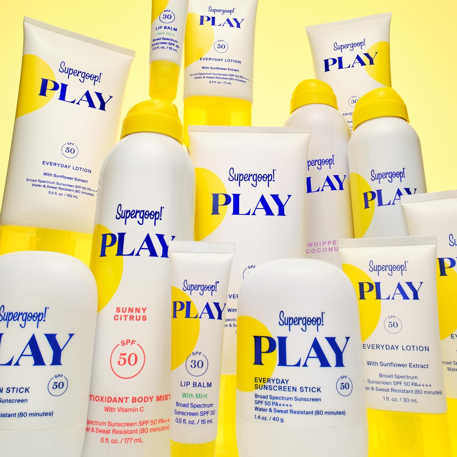 Supergoop! PLAY Antioxidant Body Mist w/Vitamin C - 6 fl oz - SPF 50 PA++++ Broad Spectrum Sunscreen - Body Spray - Great for Active Days - Whipped Coconut