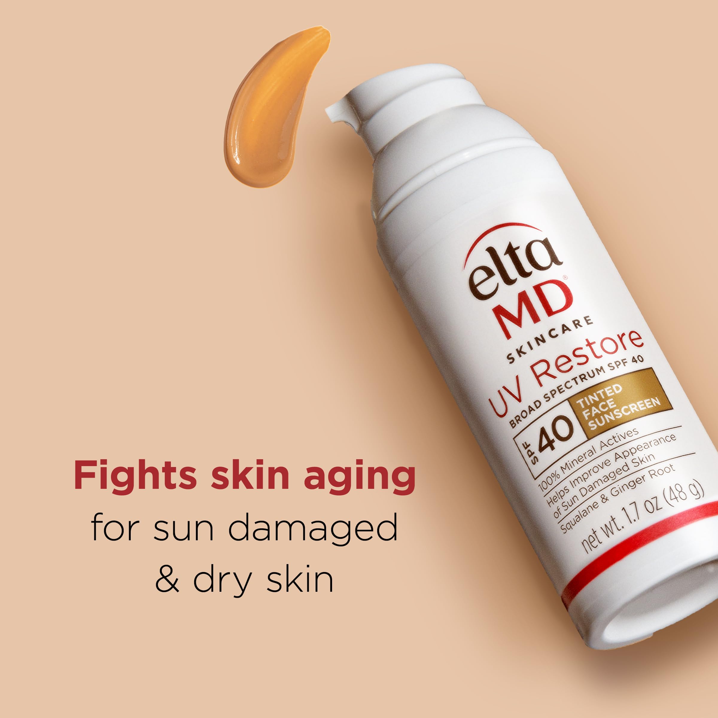 EltaMD UV Restore,Face Sunscreen, SPF 40, Mineral Sunscreen for Sun Damaged Skin Repair, Anti-Aging Zinc Oxide Sunscreen Formula