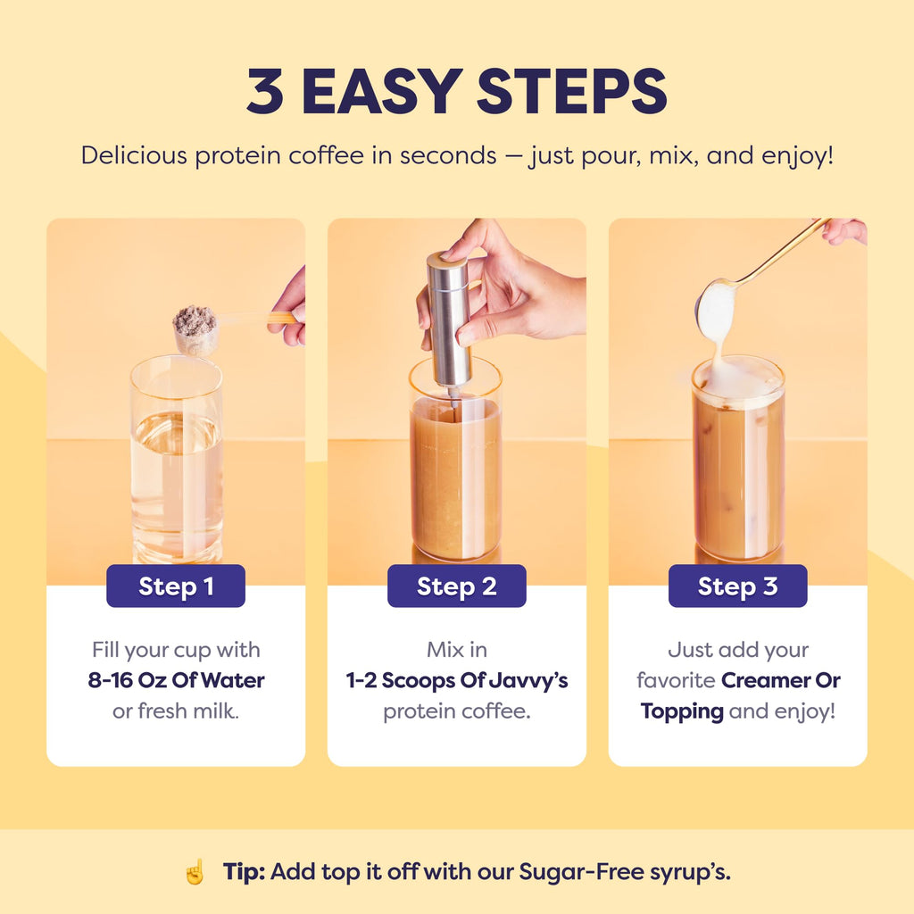 Javvy Protein Iced Coffee - Premium Whey Protein & Iced Coffees, 100% Natural Cold Brew, Zero Artificial Flavors & Sweeteners, 80mg Caffeine, No Added Sugar, 20 Servings, Caramel, 1 Pack