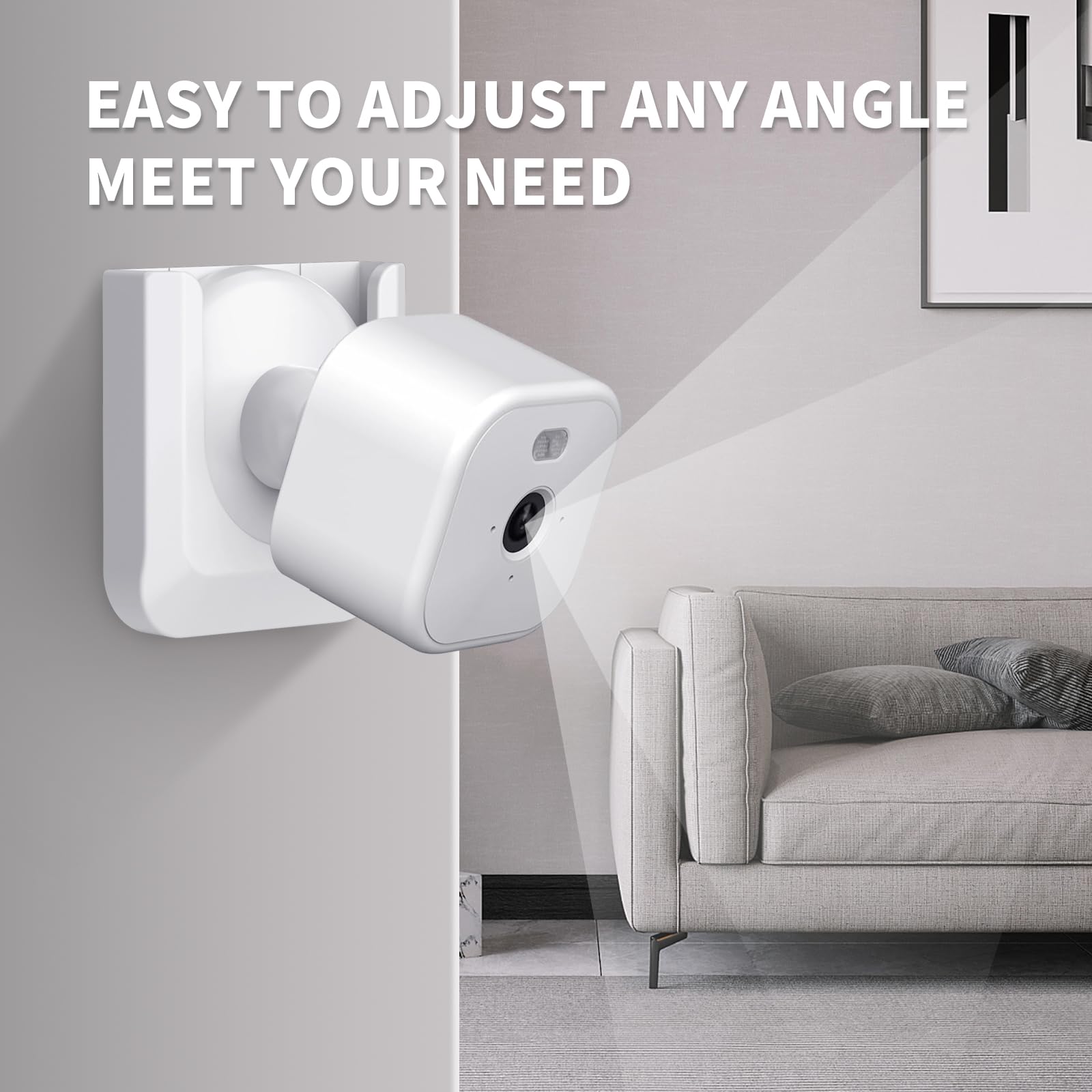 Blink Mini 2 Camera Adhesive Wall Mount Bracket, Strong Adhesive Durable Camera Mount Stand for Blink Mini Indoor Camera, No Drill, No Screws, Decorate Damage-Free, Easy to Install (2 Pack)