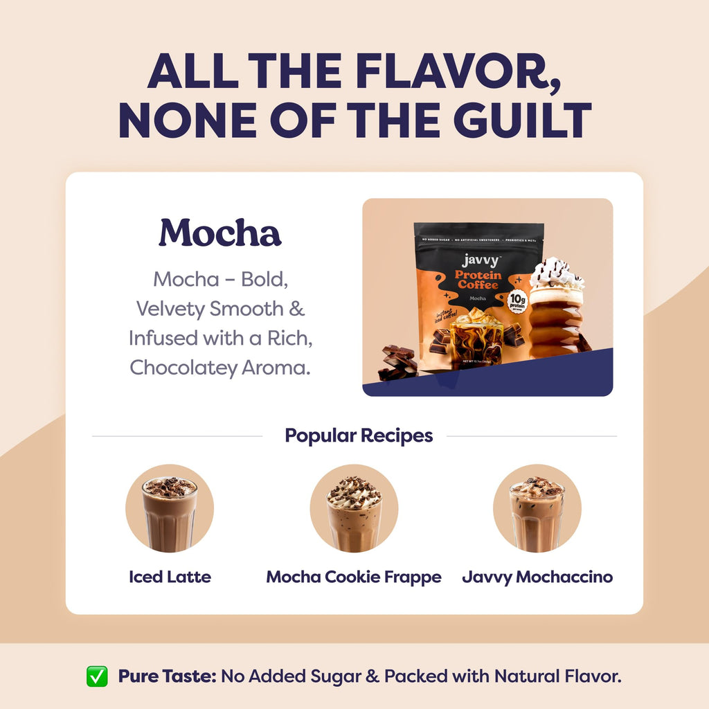 Javvy Protein Iced Coffee - Premium Whey Protein & Iced Coffees, 100% Natural Cold Brew, Zero Artificial Flavors & Sweeteners, 80mg Caffeine, No Added Sugar, 20 Servings, Caramel, 1 Pack