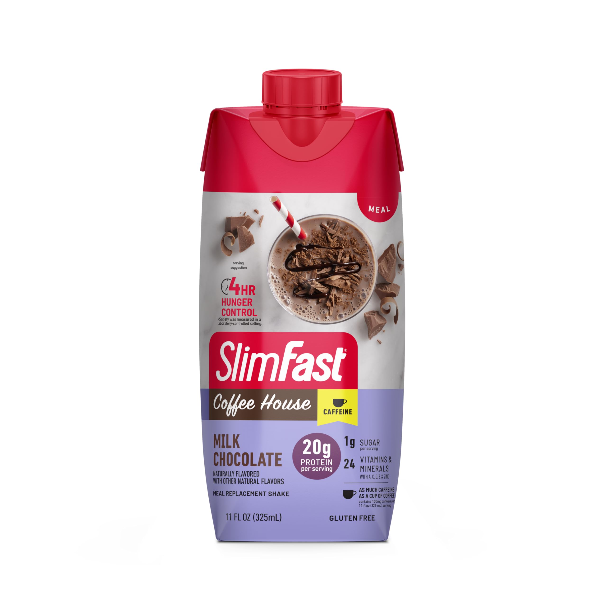 SlimFast Protein Shake, Vanilla- 20g Protein, Meal Replacement Shake Ready to Drink, High Protein with Low Carb and Low Sugar, 24 Vitamins and Minerals, 12 Count (Pack of 1) (Packaging May Vary)