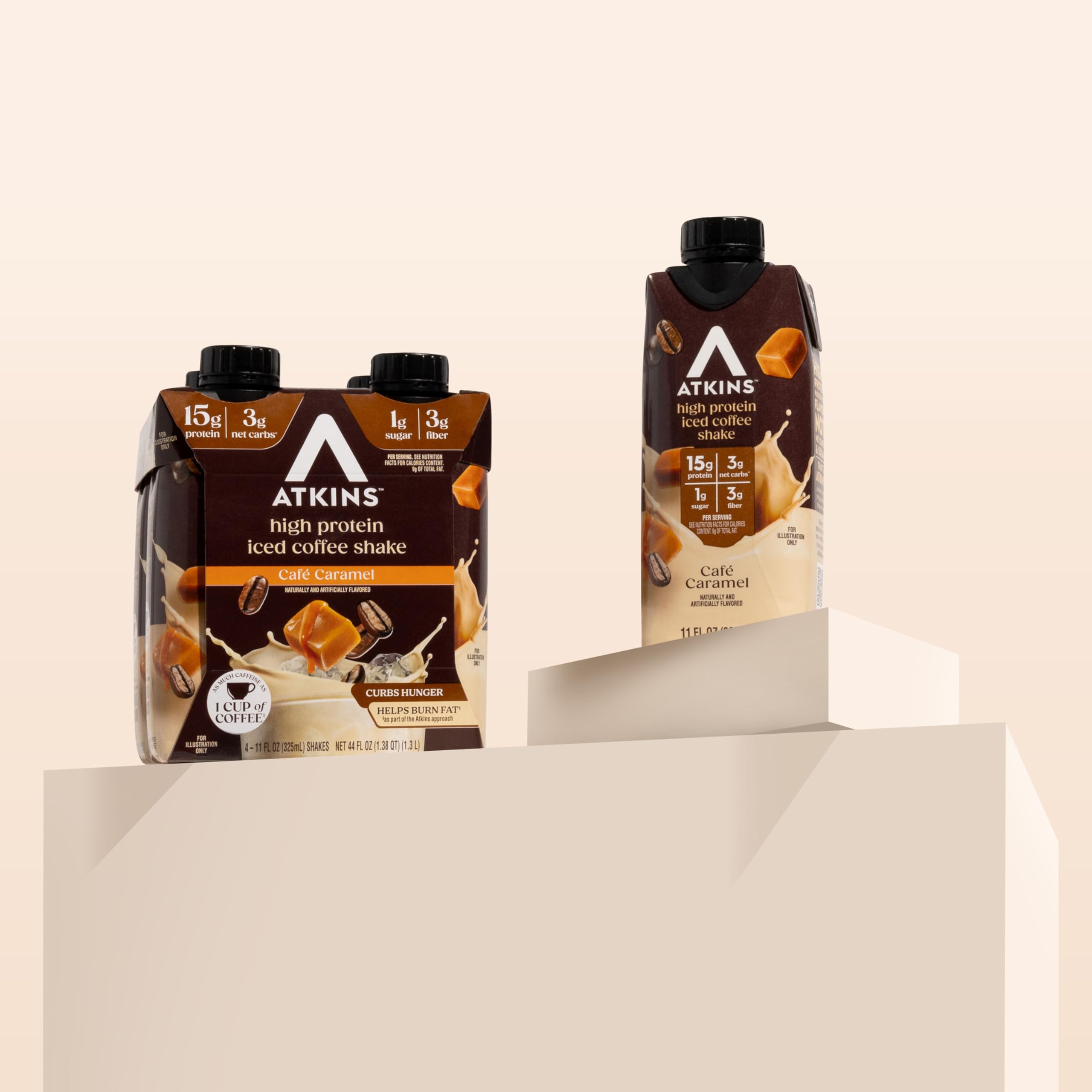 Atkins Mocha Latte Iced Coffee Flavored Protein Shake, High Protein, Low Glycemic, Low Carb and Low Sugar Shakes, Keto-Friendly, 12 Pack