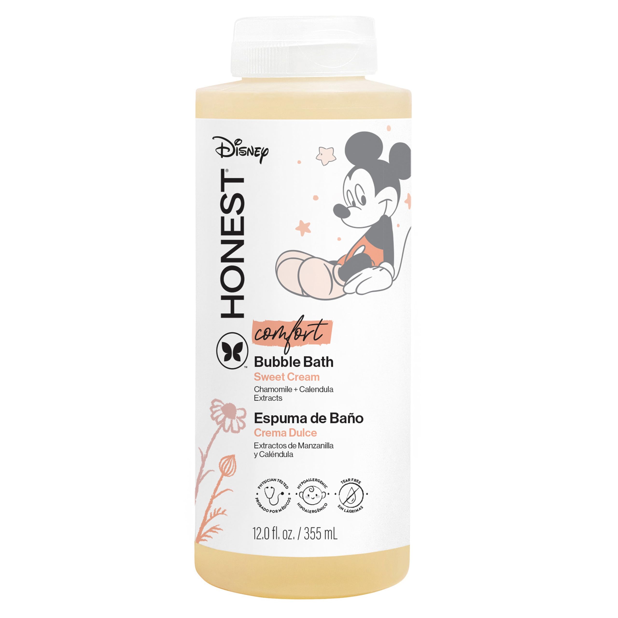 The Honest Company Foaming Bubble Bath, Naturally Derived, Tear-free, Hypoallergenic, Citrus Vanilla Refresh, 12 fl oz