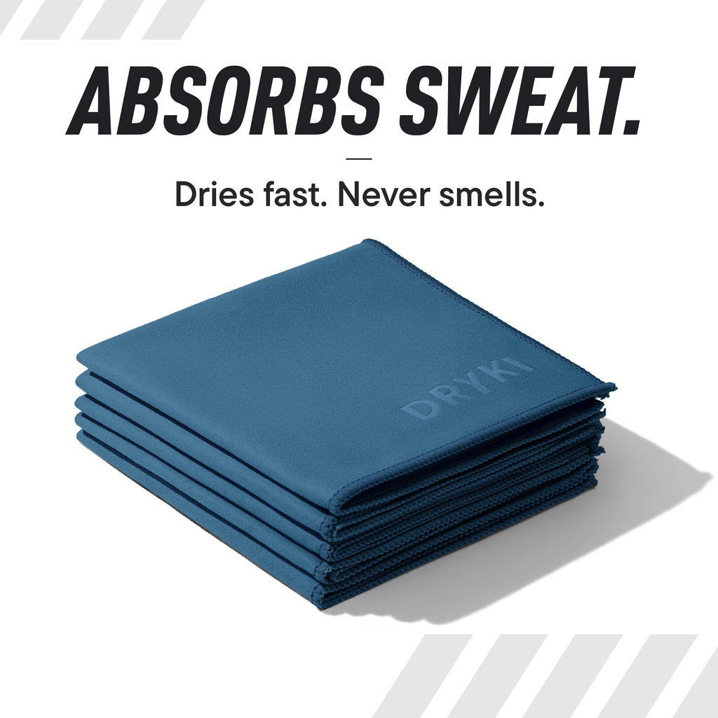 DRYKI Pocket-Sized Sweat Towels - The Original Sweat Absorbing Handkerchiefs - Quick-Dry Microfiber Sweat Rags for Face, Hands, & Body - Men & Women - Gym, Sports, and Work (Desert: 5 Pack)