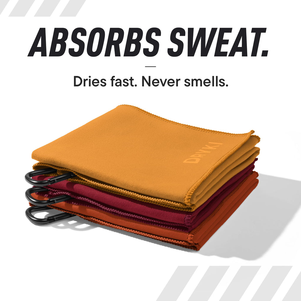 DRYKI Pocket-Sized Sweat Towels - The Original Sweat Absorbing Handkerchiefs - Quick-Dry Microfiber Sweat Rags for Face, Hands, & Body - Men & Women - Gym, Sports, and Work (Desert: 5 Pack)