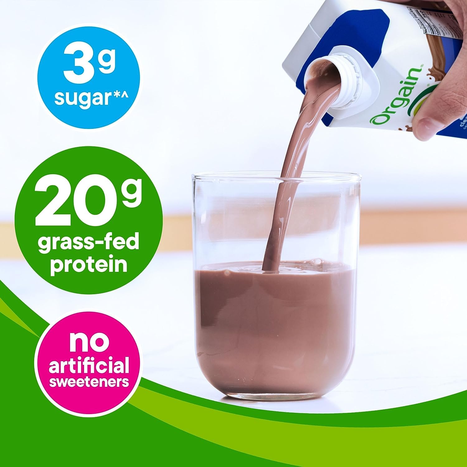 Orgain Clean Protein Shake, Grass Fed Dairy, Vanilla Bean - 20g Whey High Protein, Kosher, Ready to Drink, Low Net Carbs, Gluten Free, No Soy Ingredients, 11 Fl Oz (Pack of 12)