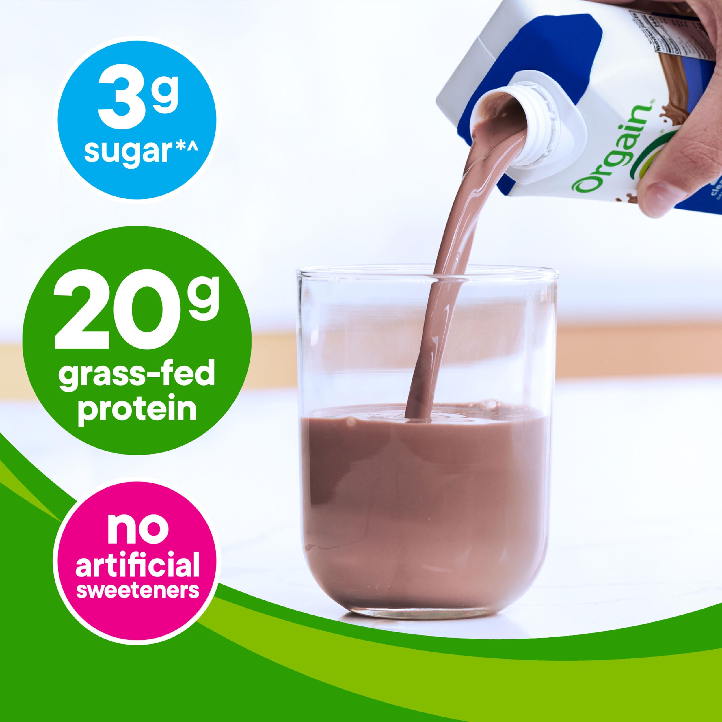 Orgain Clean Protein Shake, Grass Fed Dairy, Vanilla Bean - 20g Whey High Protein, Kosher, Ready to Drink, Low Net Carbs, Gluten Free, No Soy Ingredients, 11 Fl Oz (Pack of 12)