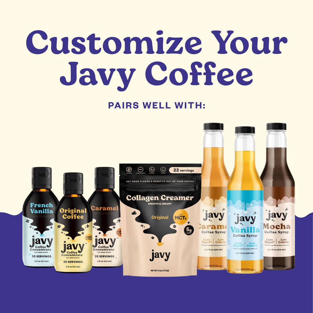 Javvy Protein Iced Coffee - Premium Whey Protein & Iced Coffees, 100% Natural Cold Brew, Zero Artificial Flavors & Sweeteners, 80mg Caffeine, No Added Sugar, 20 Servings, Caramel, 1 Pack