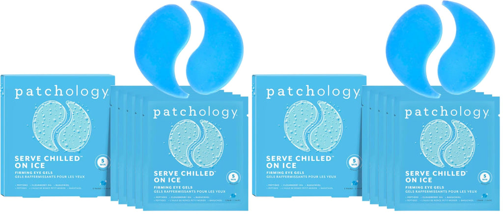 Patchology Iced Cooling Under Eye Mask Patches with Peptides, Cloudberry Oil & Bakuchiol – Firming & Soothing Eye Gels to Reduce Fine Lines and Under Eye Bags – Hydrating Under Eye Pads (5 Pairs)