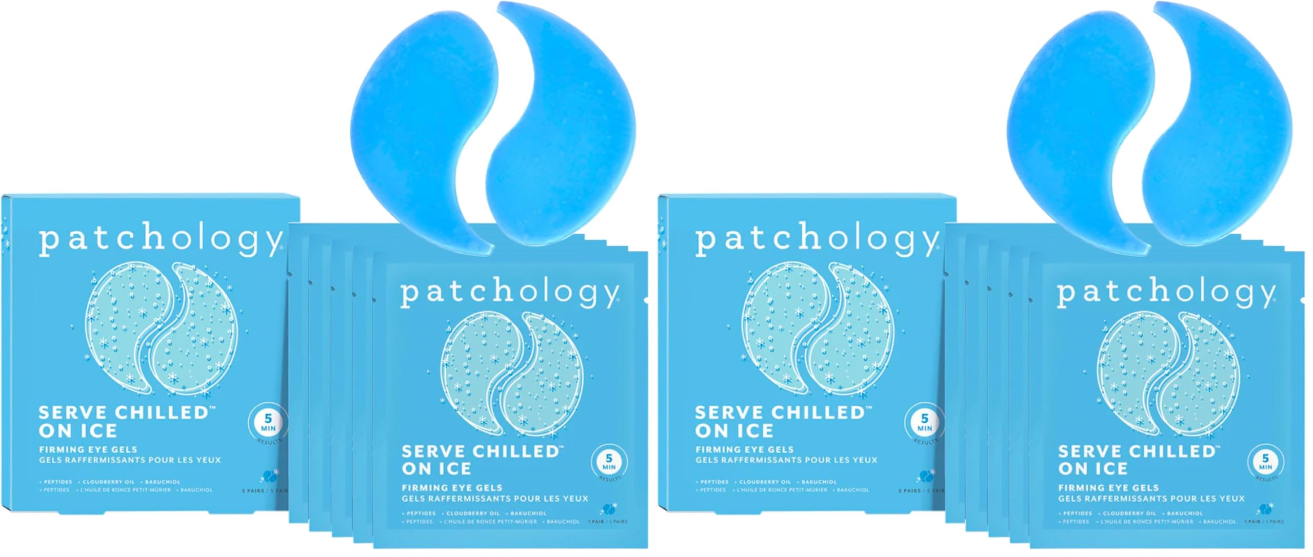 Patchology Iced Cooling Under Eye Mask Patches with Peptides, Cloudberry Oil & Bakuchiol – Firming & Soothing Eye Gels to Reduce Fine Lines and Under Eye Bags – Hydrating Under Eye Pads (5 Pairs)