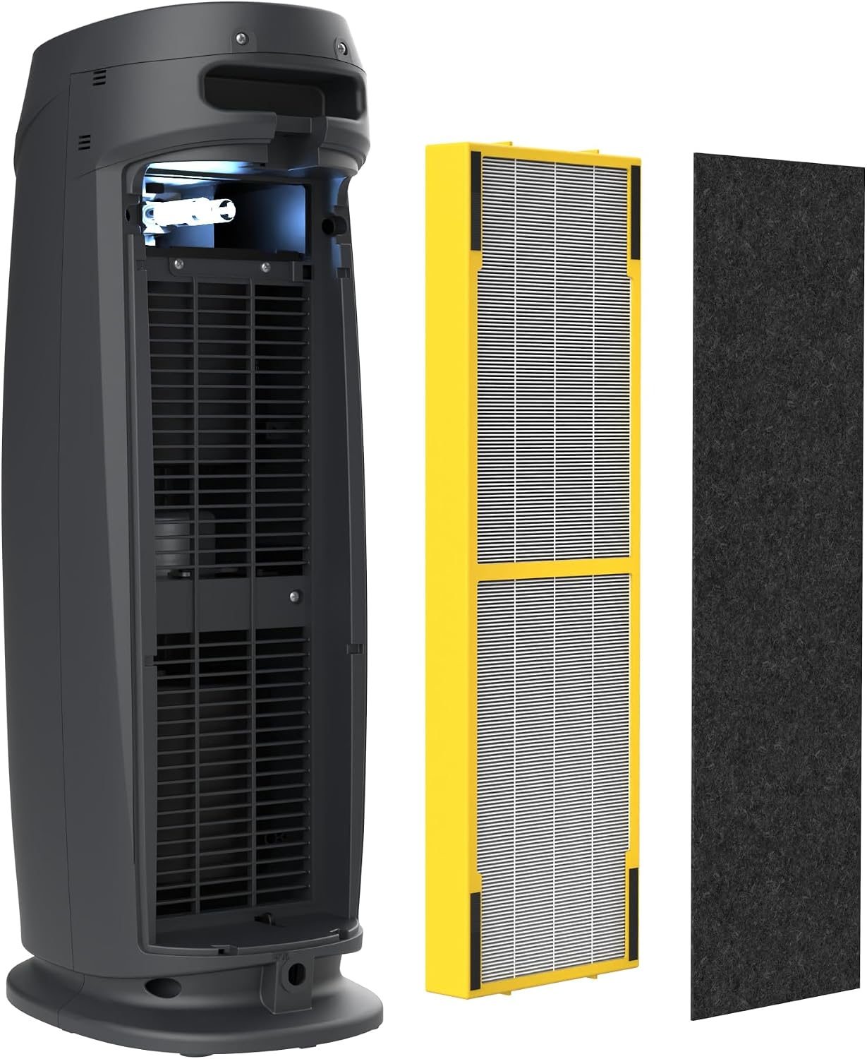 GermGuardian HEPA Indoor Large Room Air Purifier for Home - Pet Dander, Dust, Pollen, Smoke, and Odors in Bedroom, Office, and Kitchen - Air Quality Monitor and UV-C Light Combo - Gray
